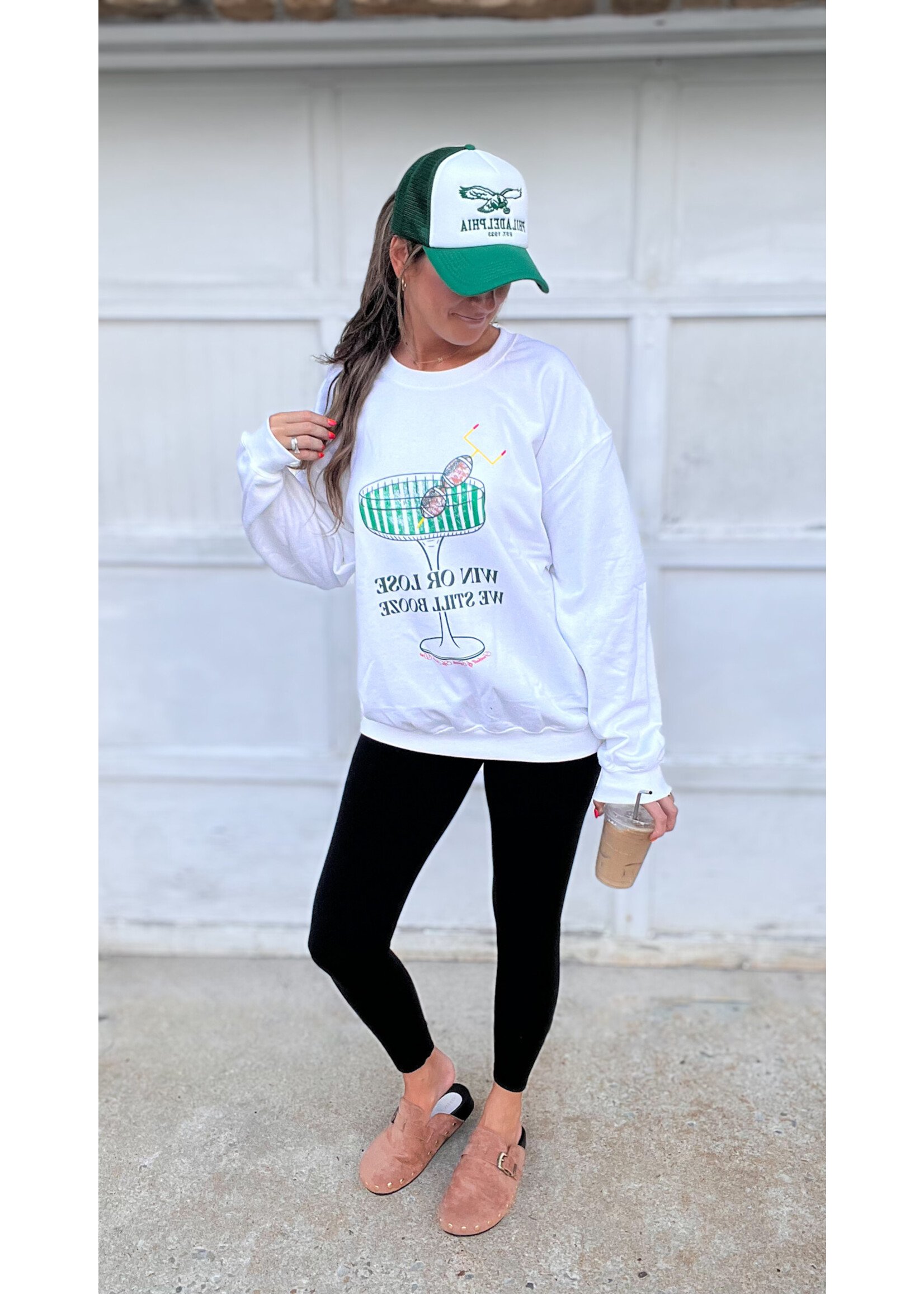 Win or Lose We Still Booze Crewneck