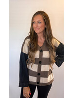 Kelise Cardigan with Denim Sleeves