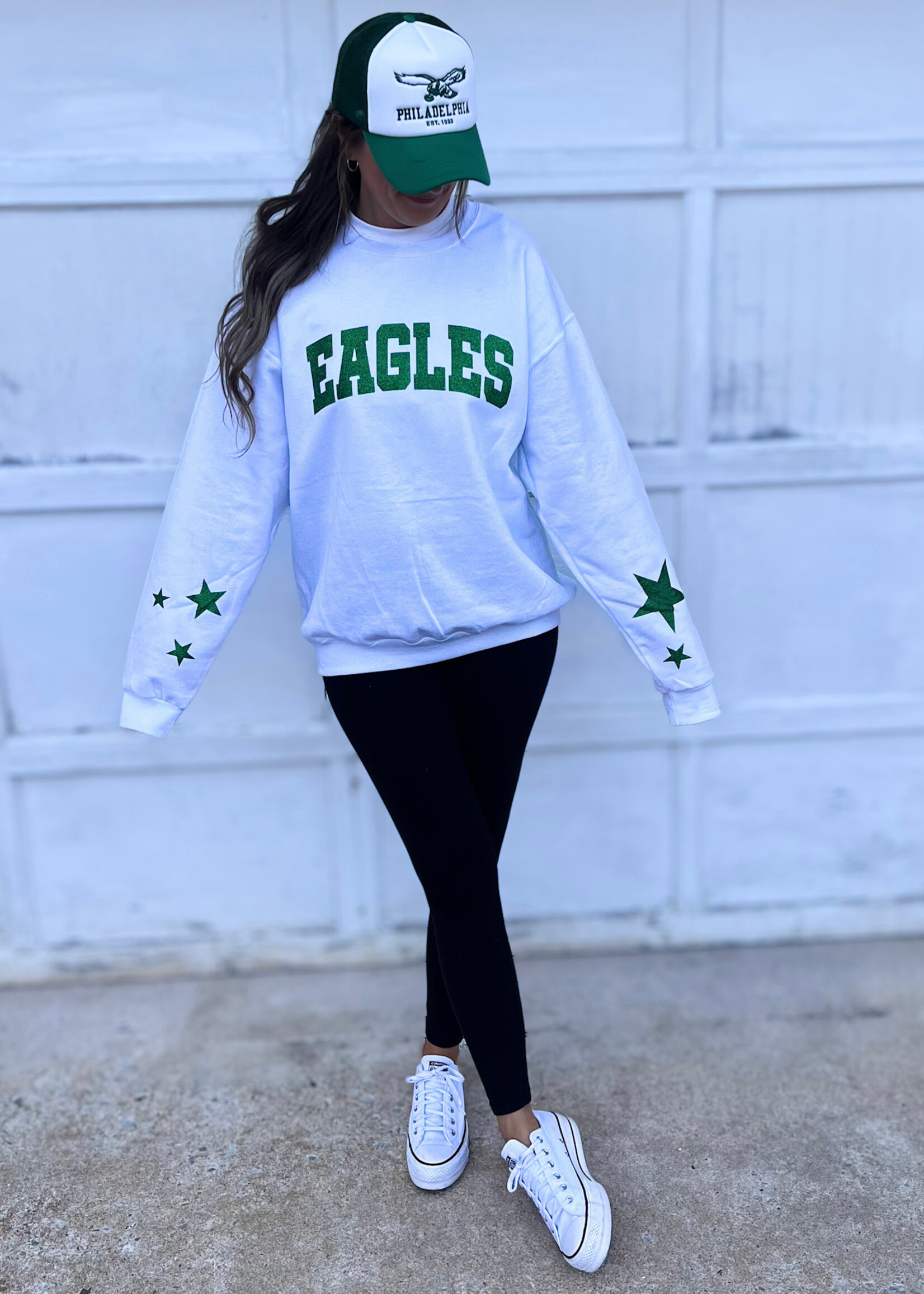 Eagles Glittery Crewneck