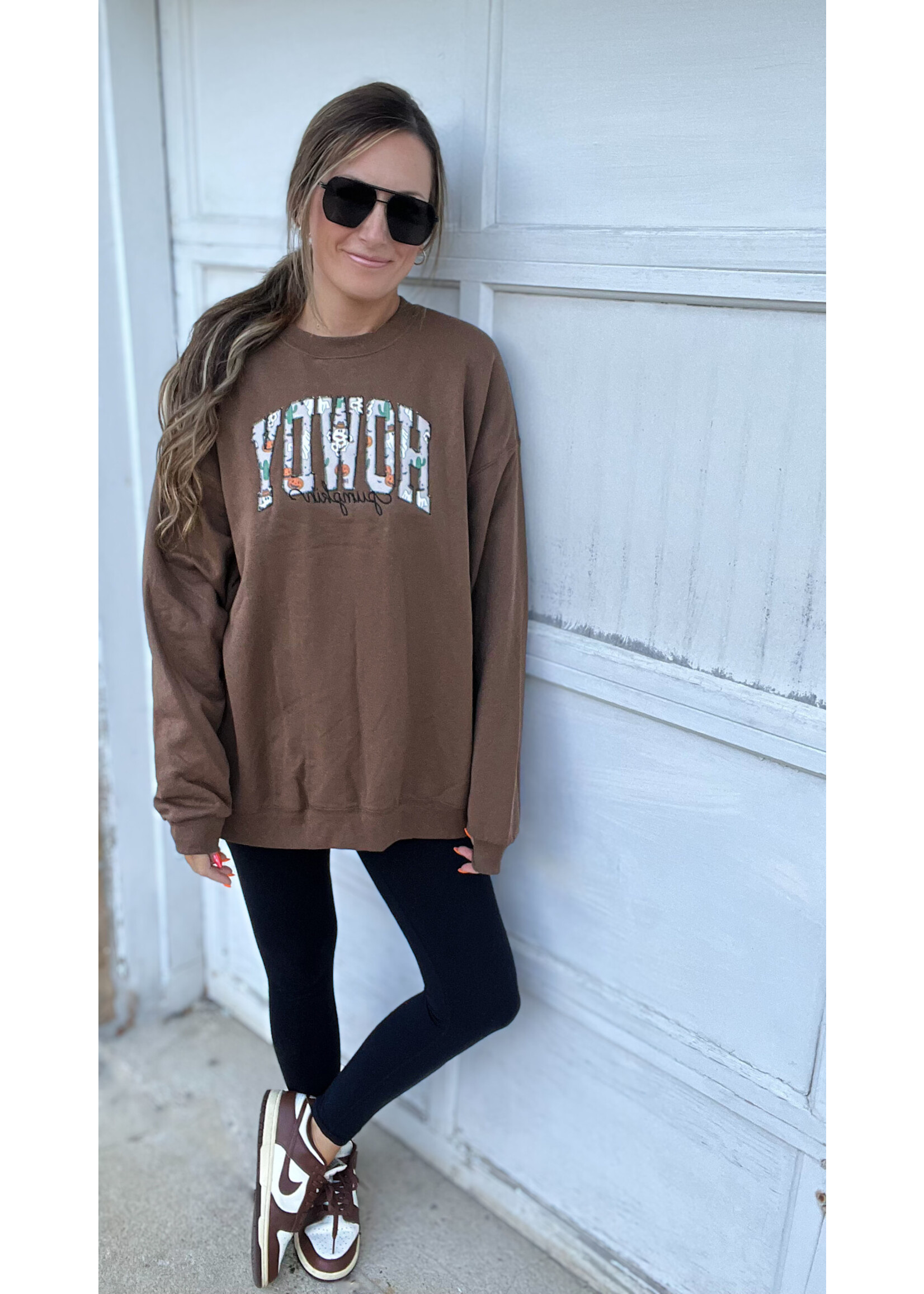 Howdy Pumpkin Embroidered Crewneck