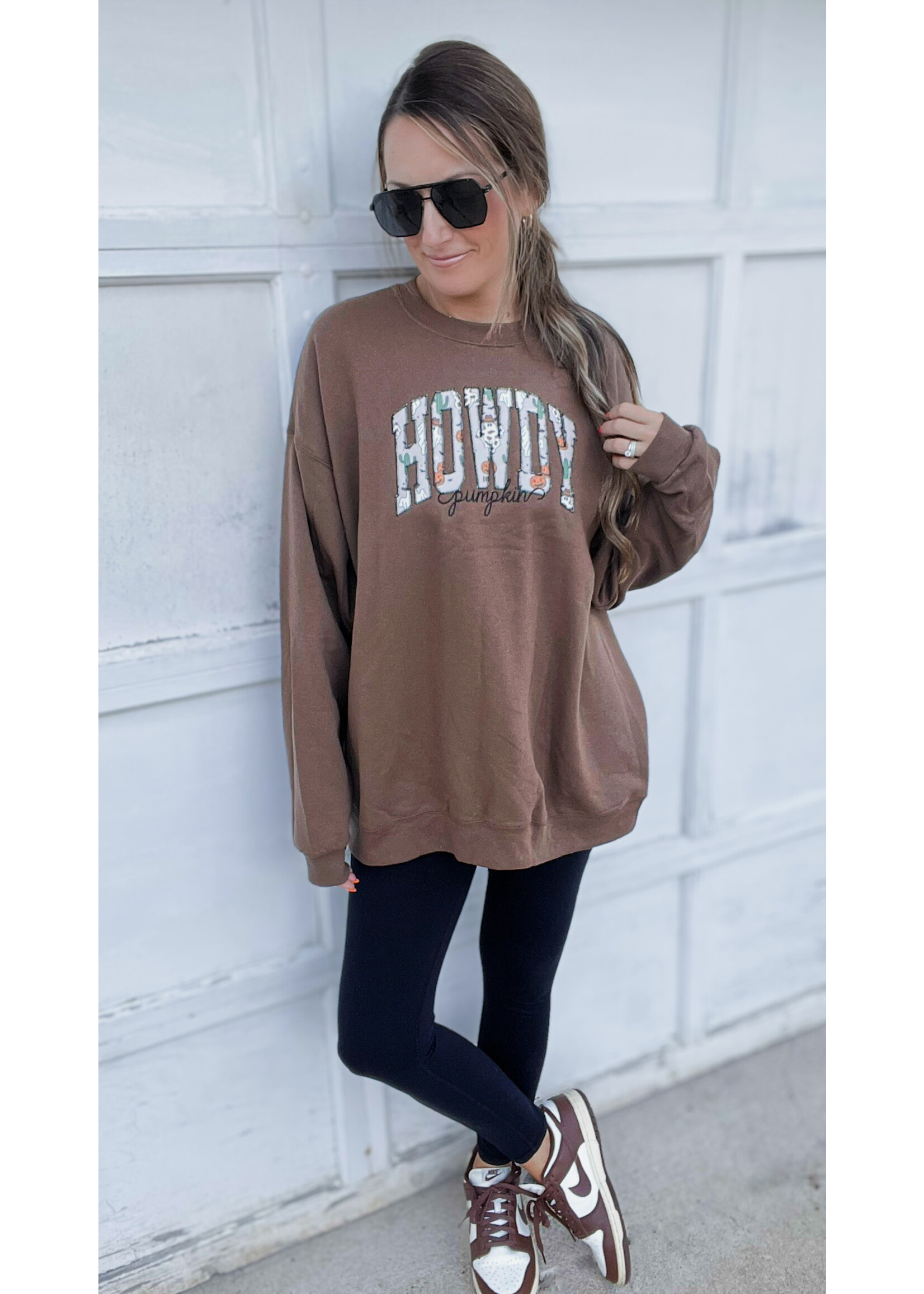 Howdy Pumpkin Embroidered Crewneck