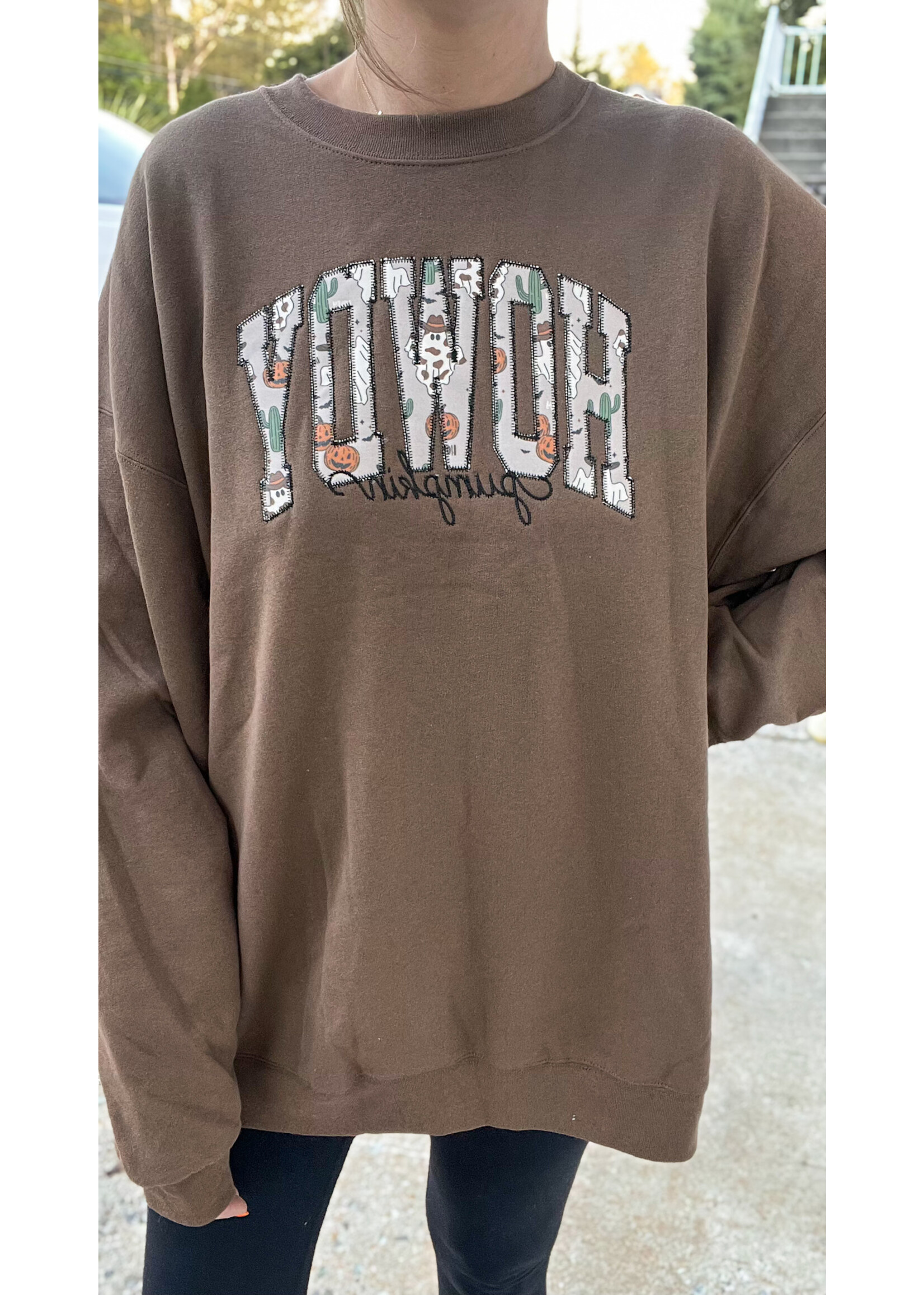 Howdy Pumpkin Embroidered Crewneck