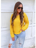 Golden Hour Cable Knit Sweater