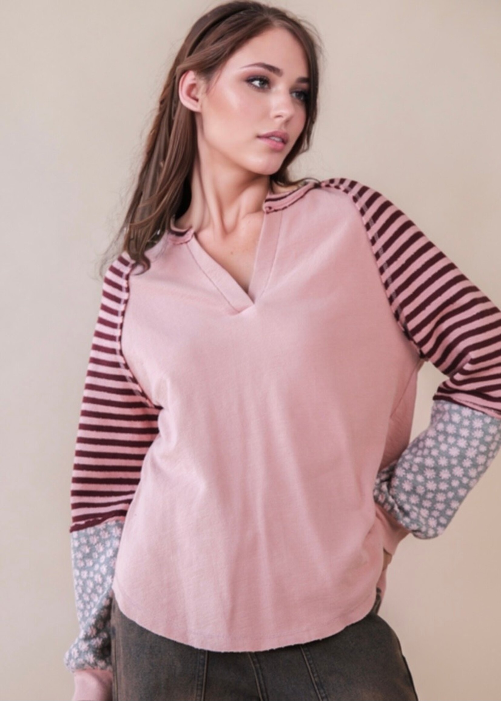 This and That Mixed Pattern Top