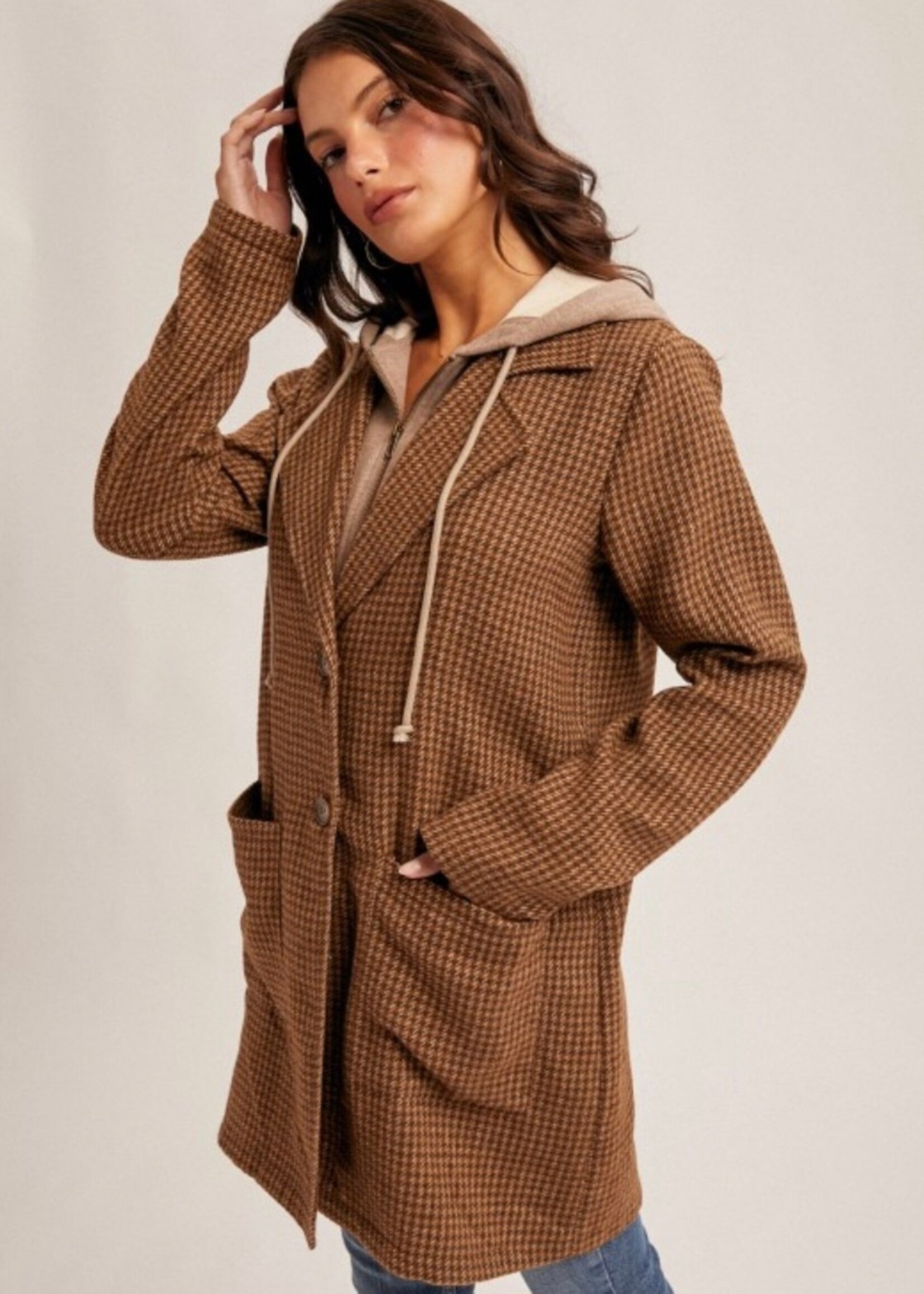 Cocoa Detachable Hoodie Two-fer Coat