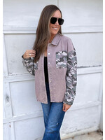 Celia Camo Contrast Denim Shacket