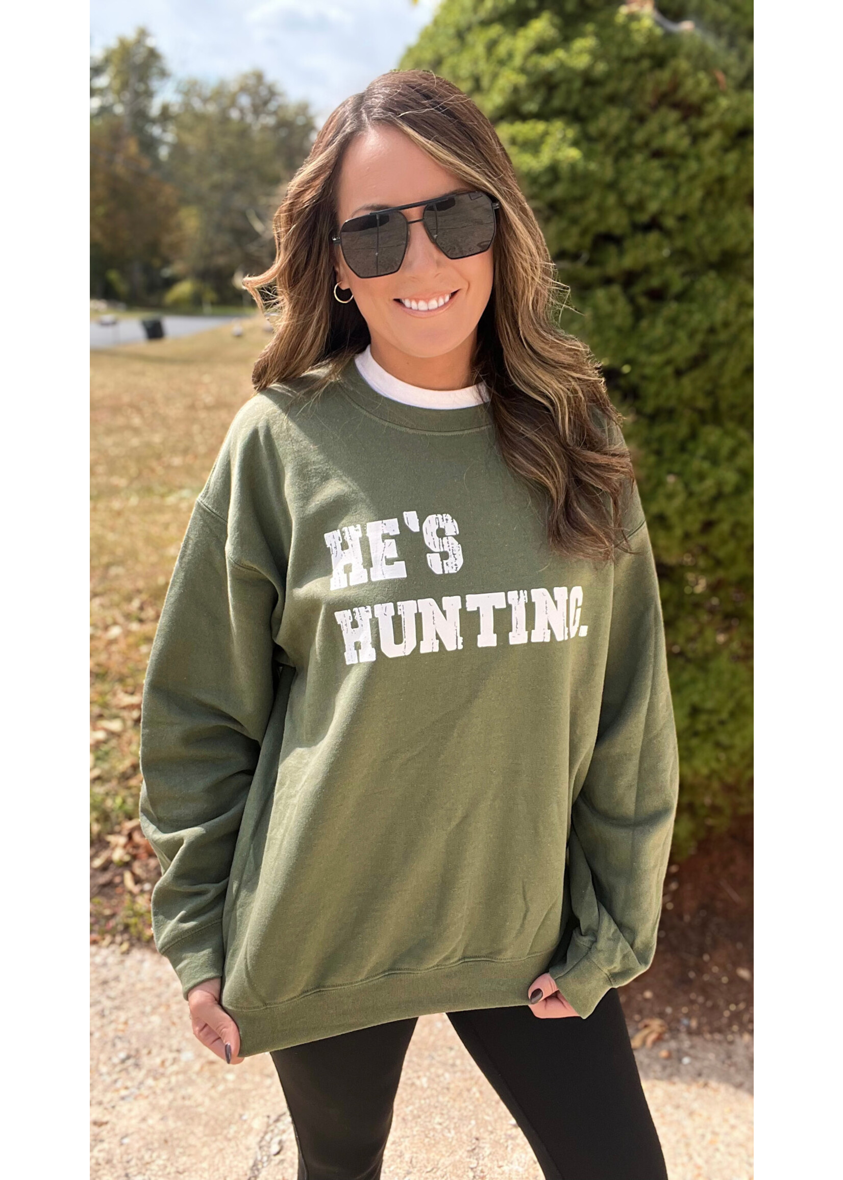 He's Hunting Crewneck Sweatshirt
