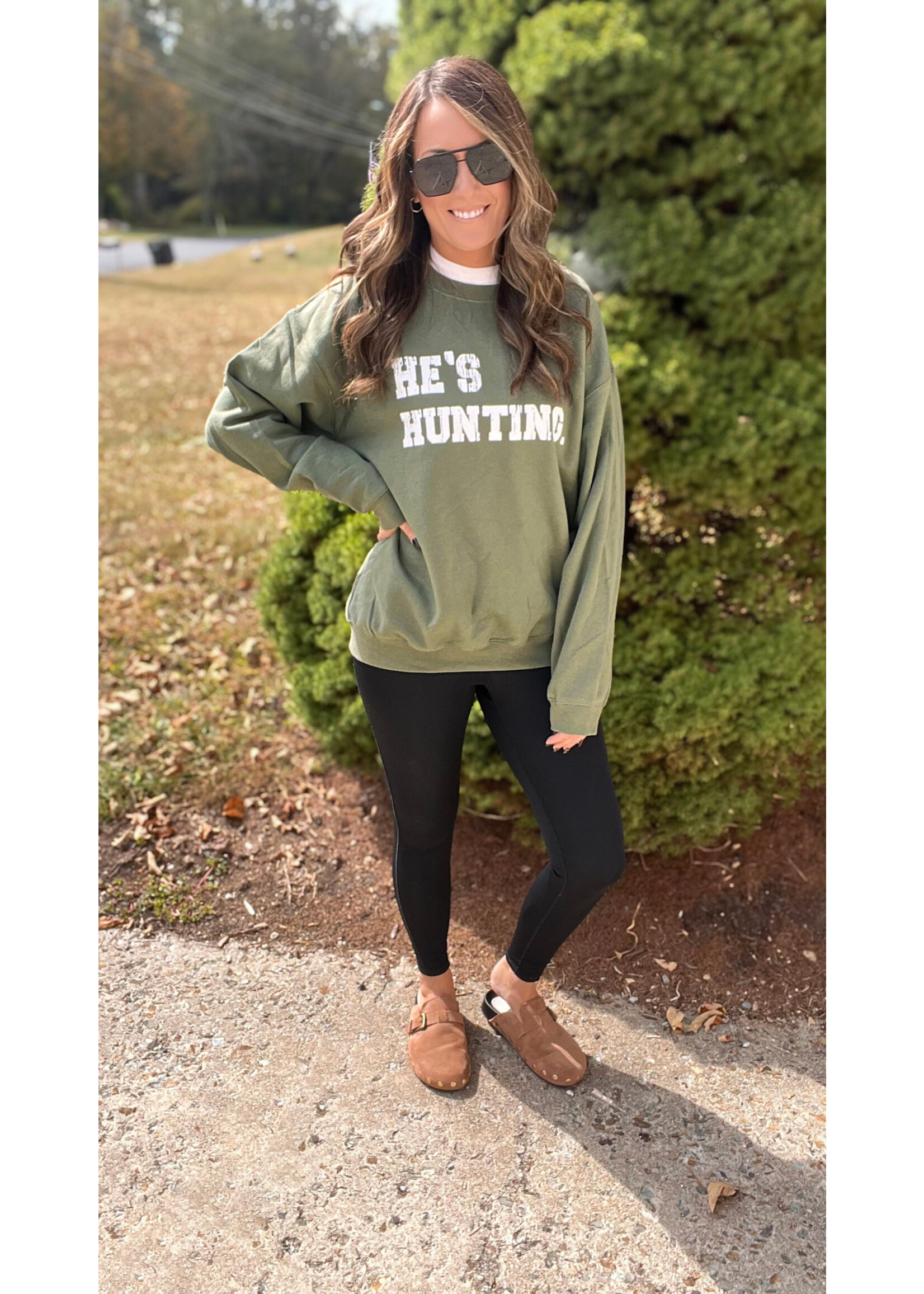 He's Hunting Crewneck Sweatshirt