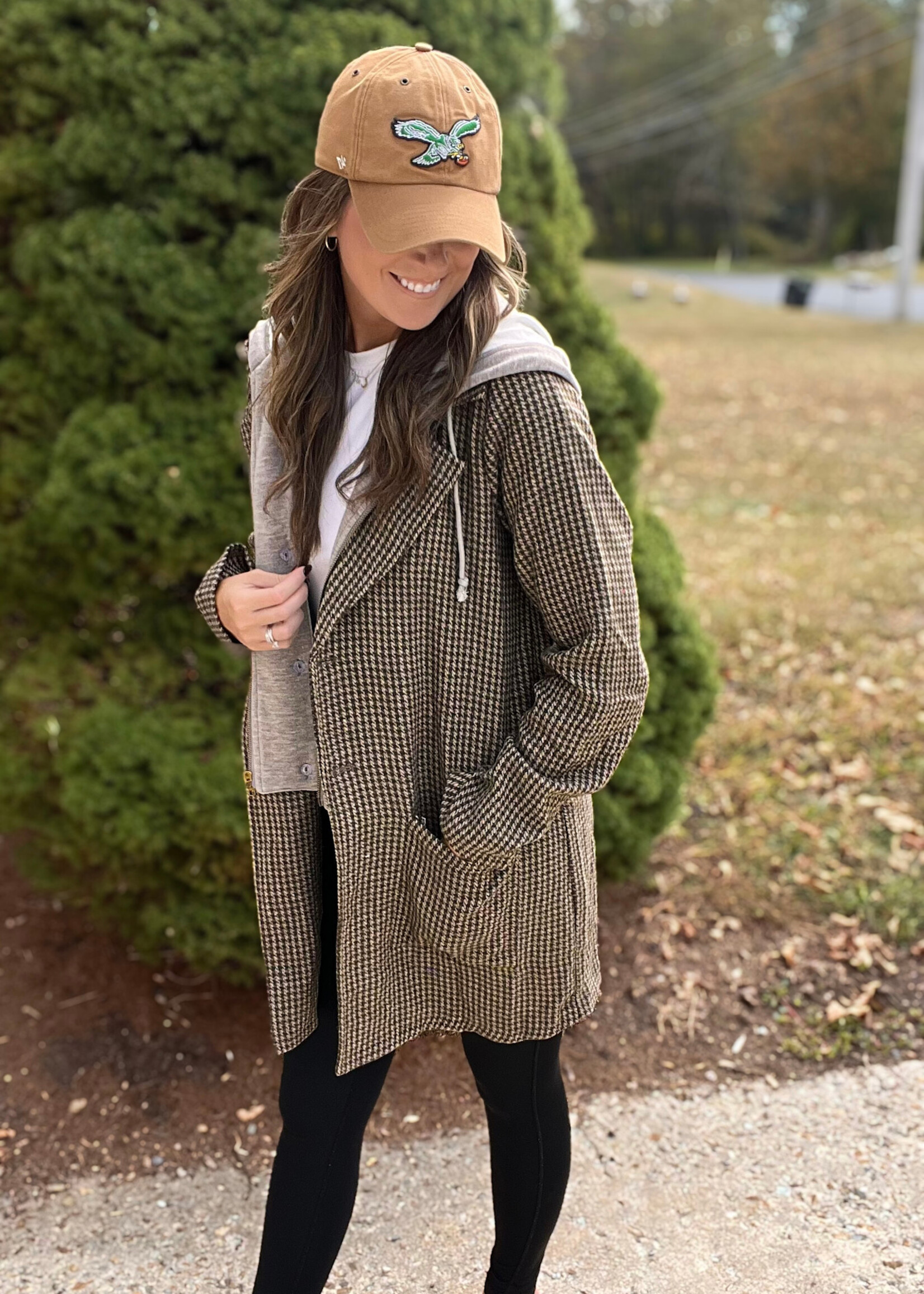 Cocoa Detachable Hoodie Two-fer Coat