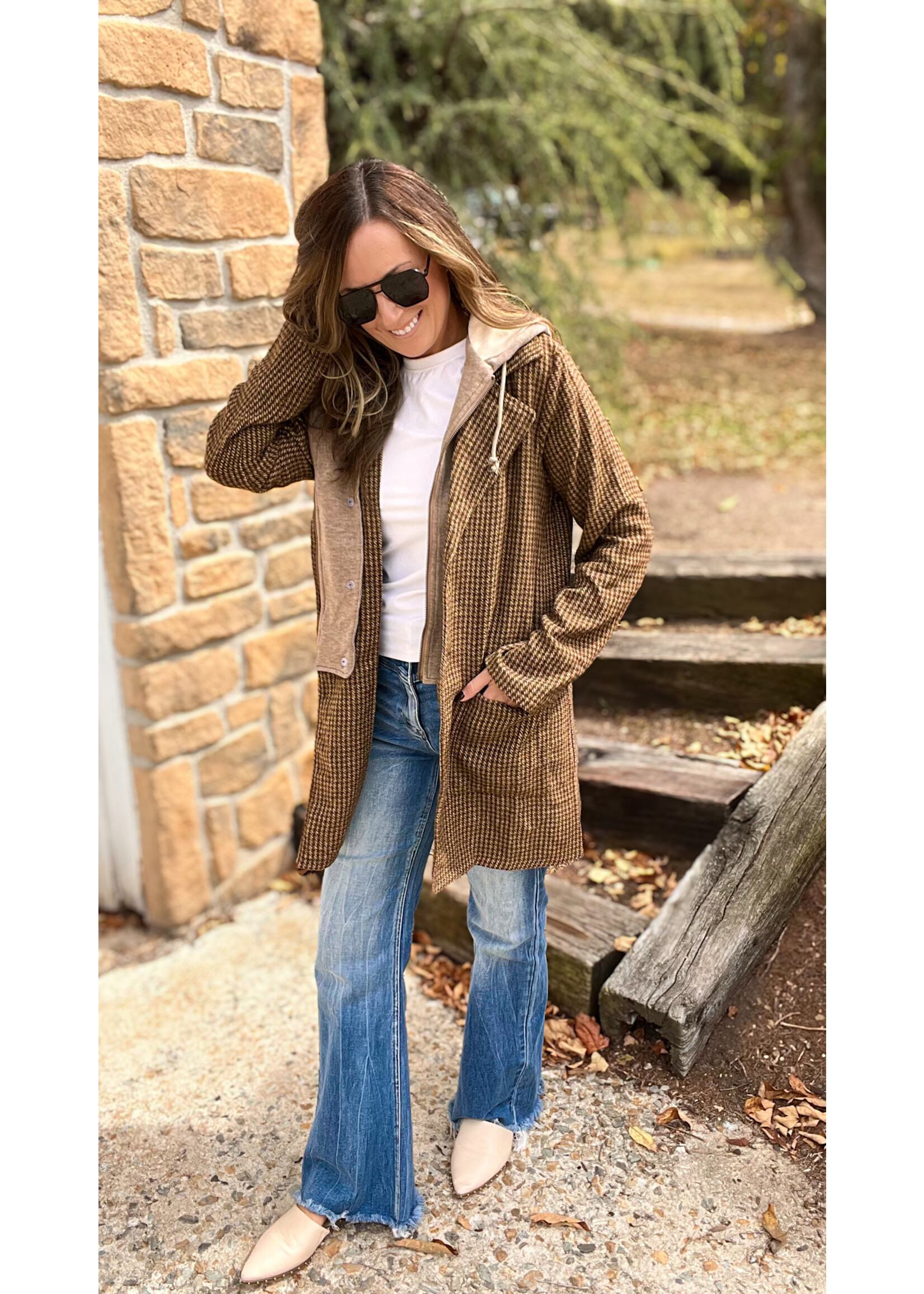 Cocoa Detachable Hoodie Two-fer Coat