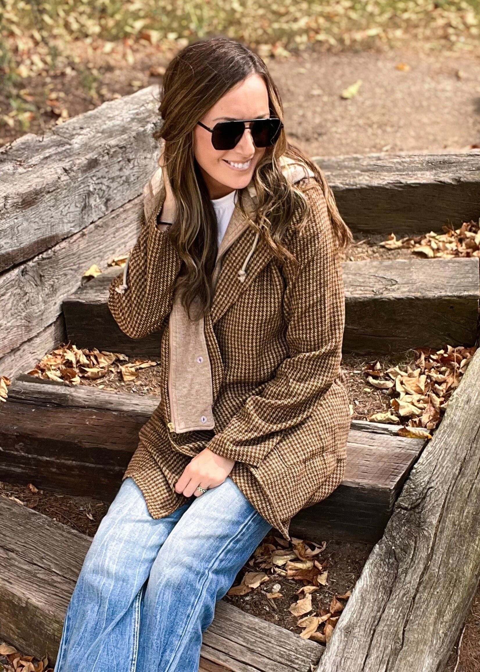 Cocoa Detachable Hoodie Two-fer Coat