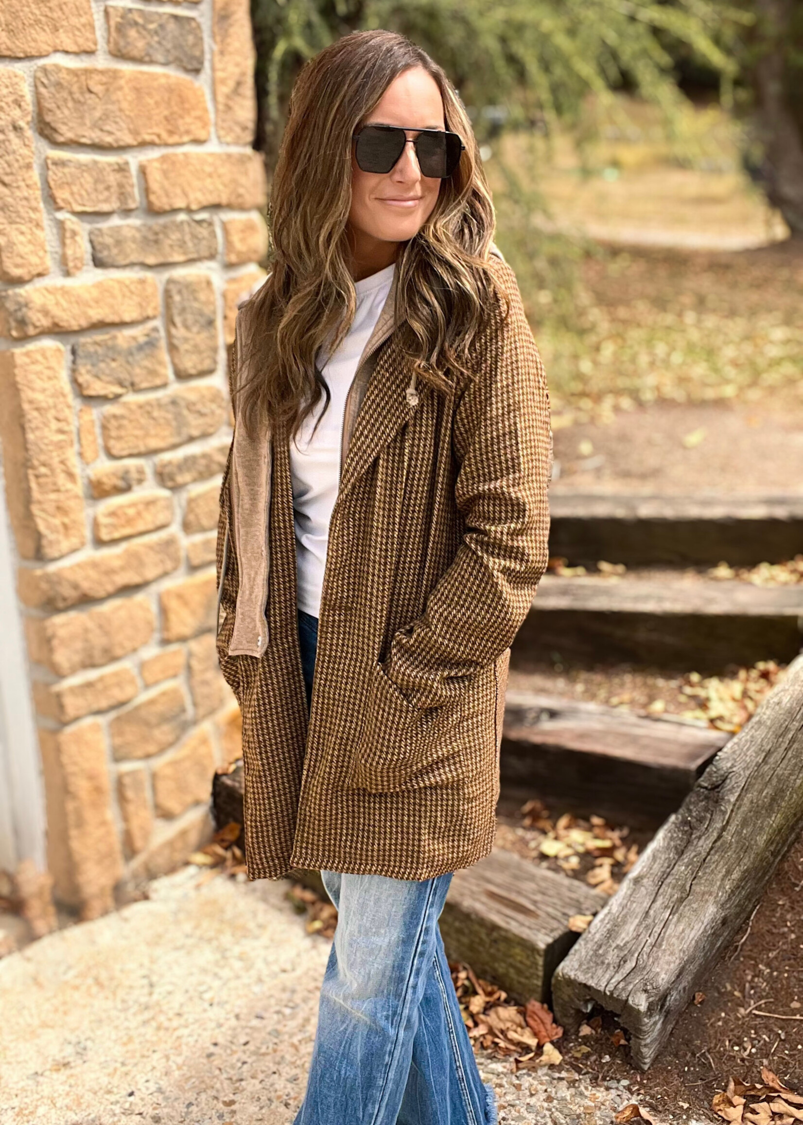 Cocoa Detachable Hoodie Two-fer Coat