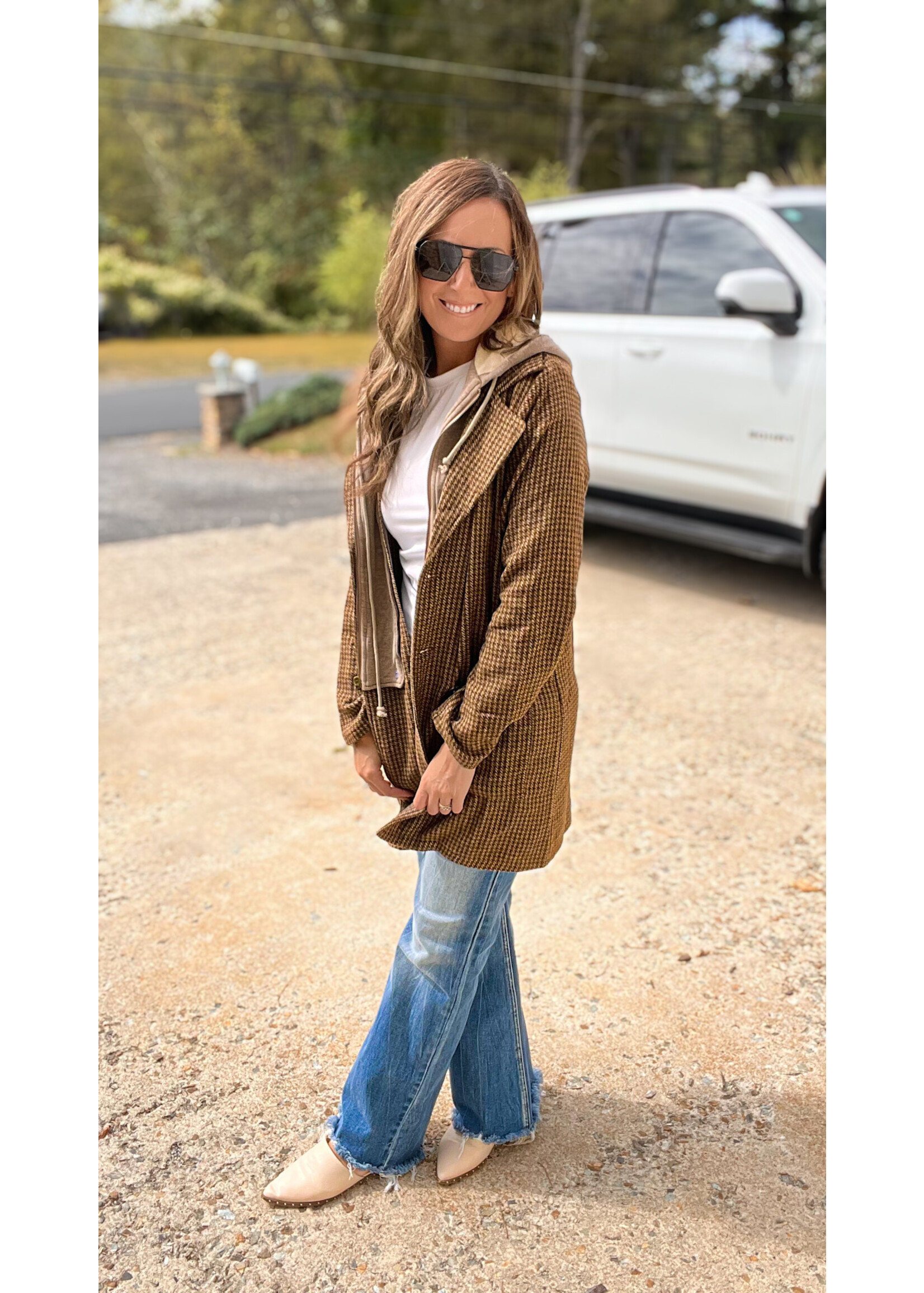 Cocoa Detachable Hoodie Two-fer Coat