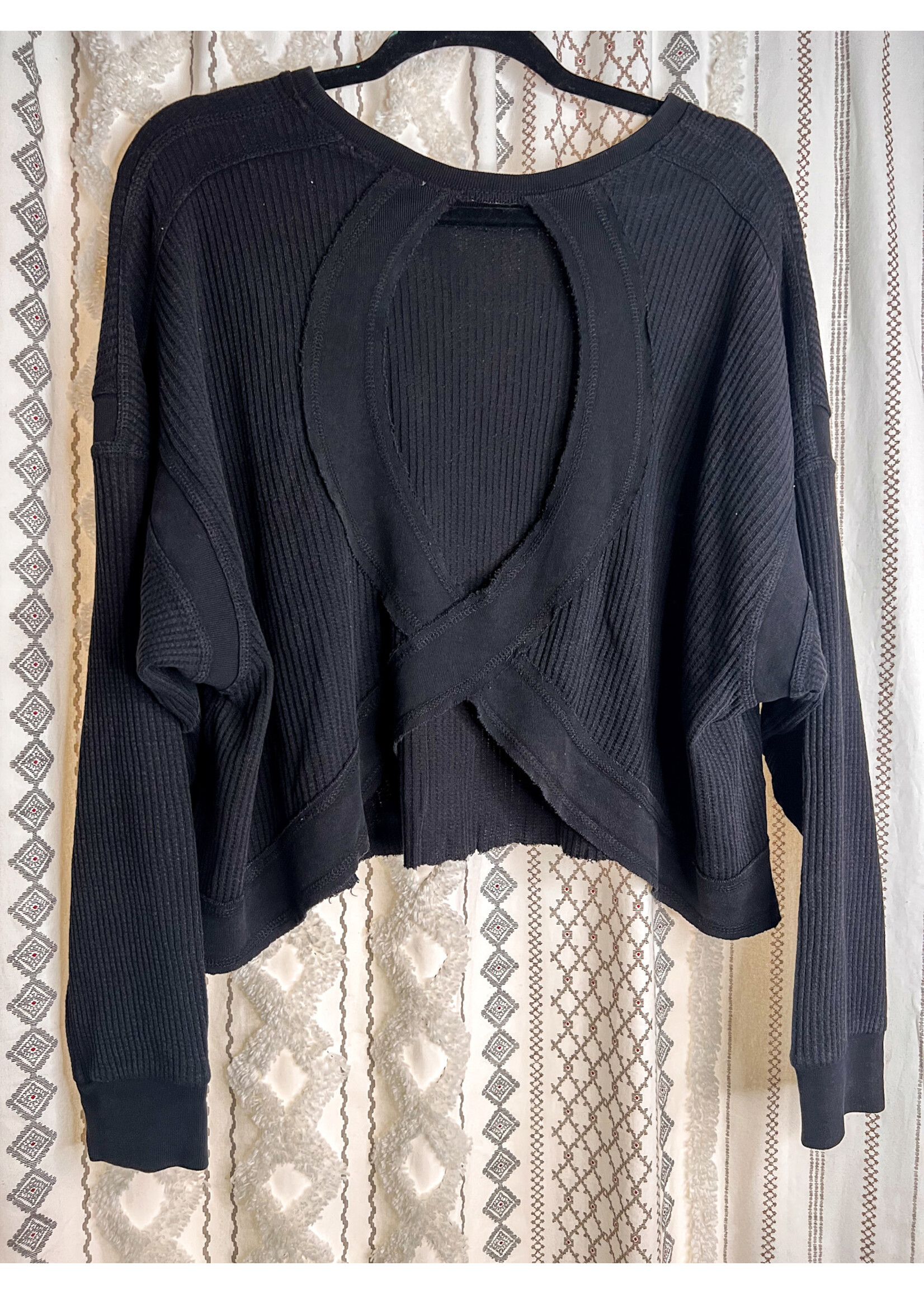 Tia Open Back Textured Top