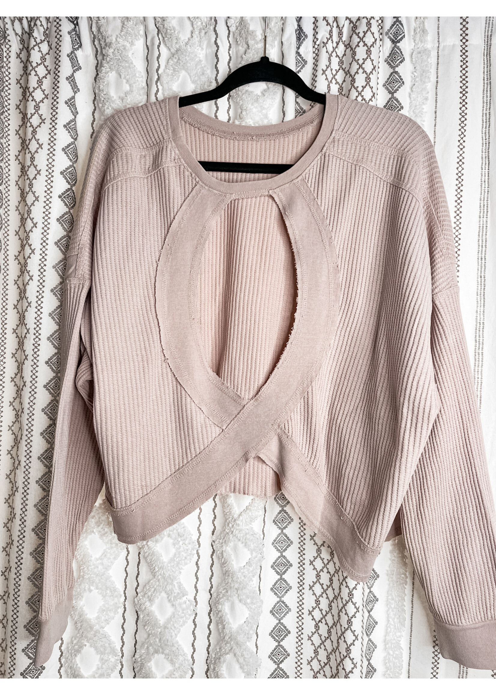 Tia Open Back Textured Top