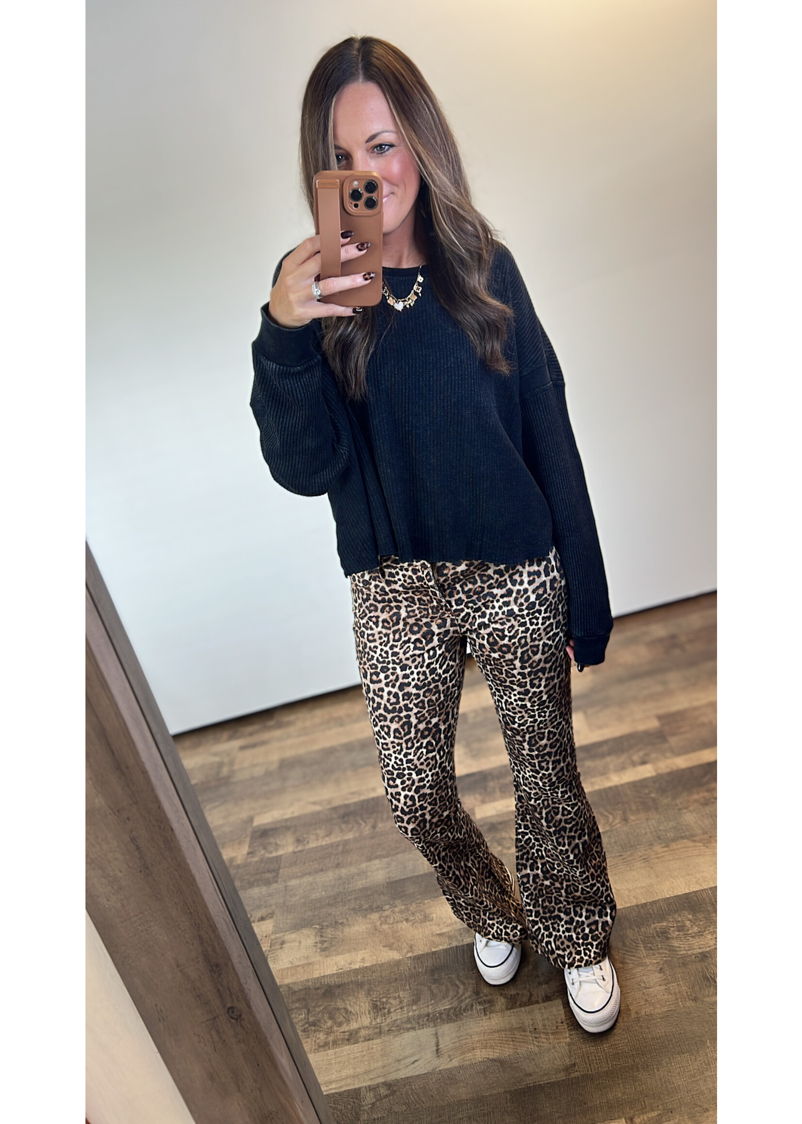 Talk of the Town Leopard Jeans