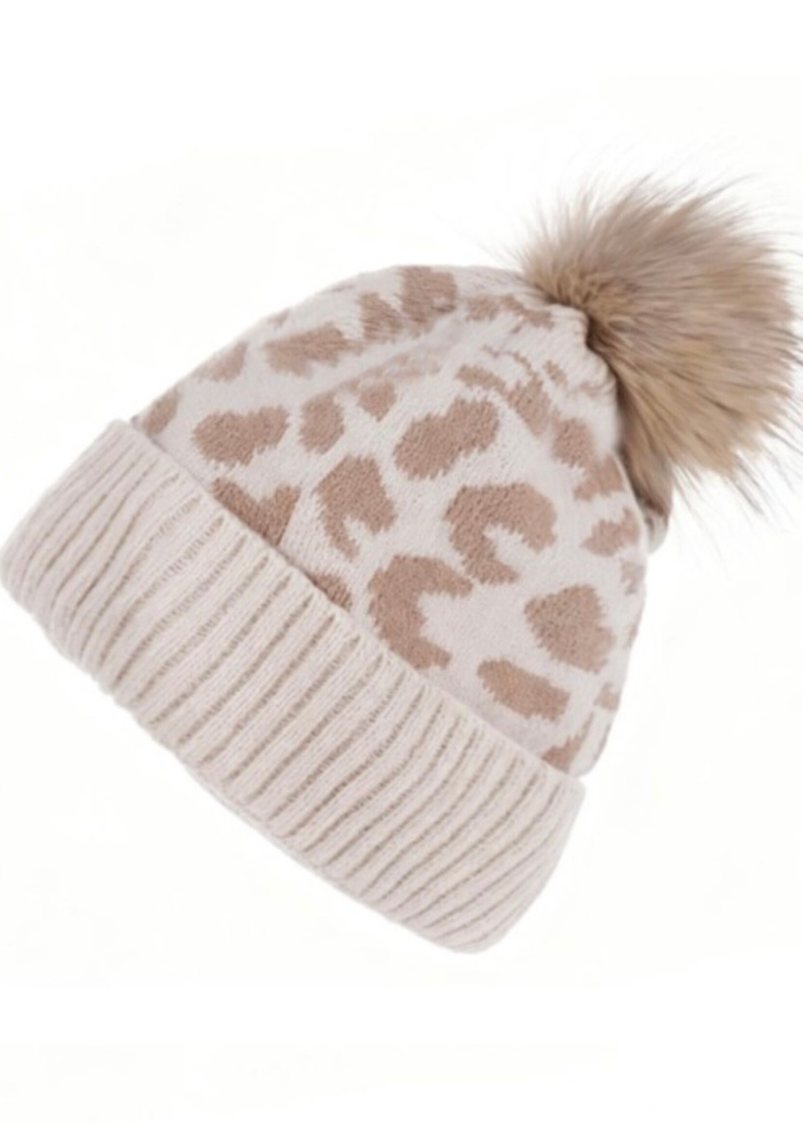 Leopard Pom Beanie