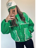 Green Goddess Sherpa Paisley Jacket