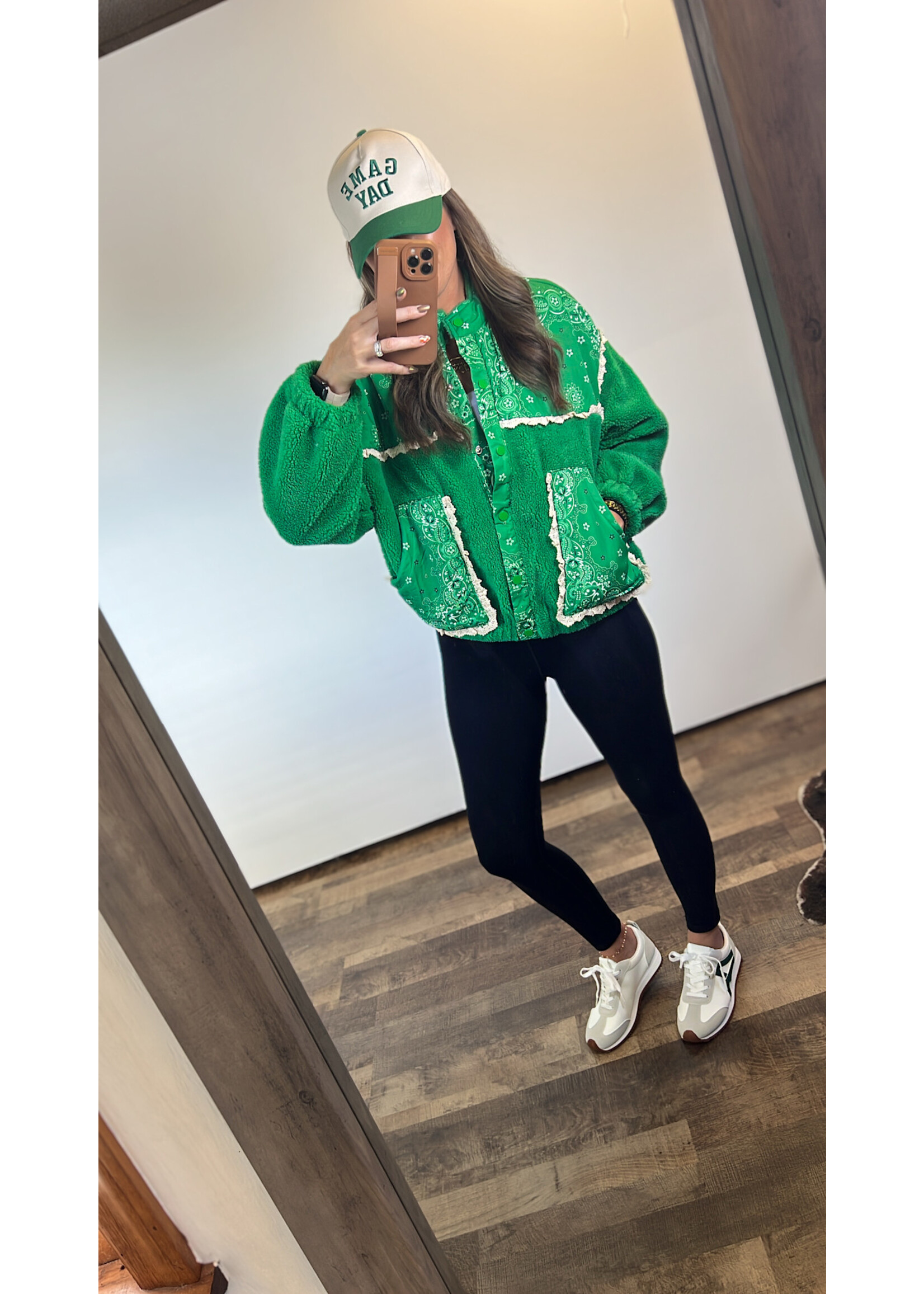 Green Goddess Sherpa Paisley Jacket