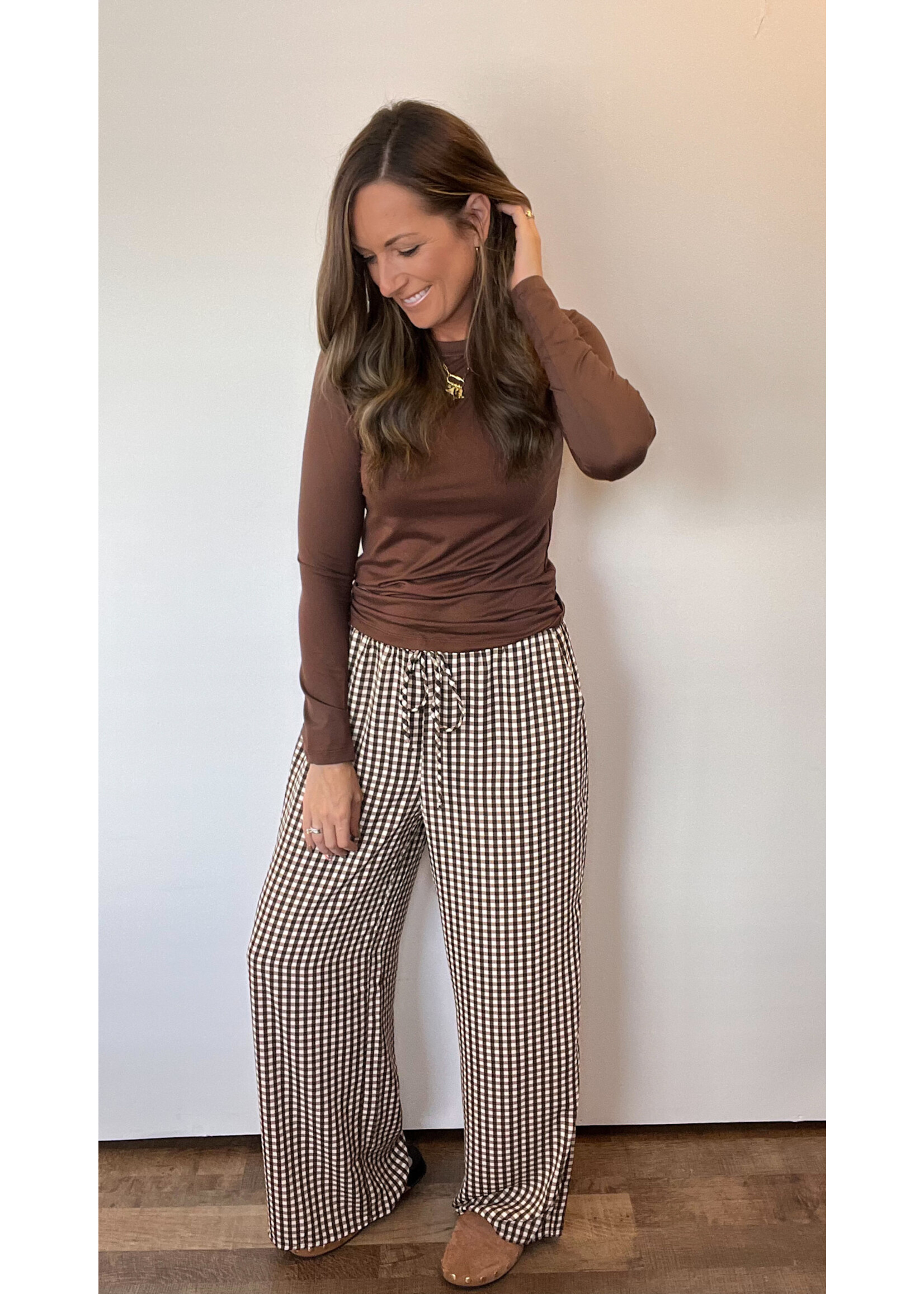 Darla Drawstring Gingham Pants