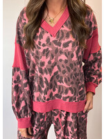 Levan Leopard Print Patchwork Top