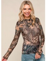 Shelton Camo Mesh Top