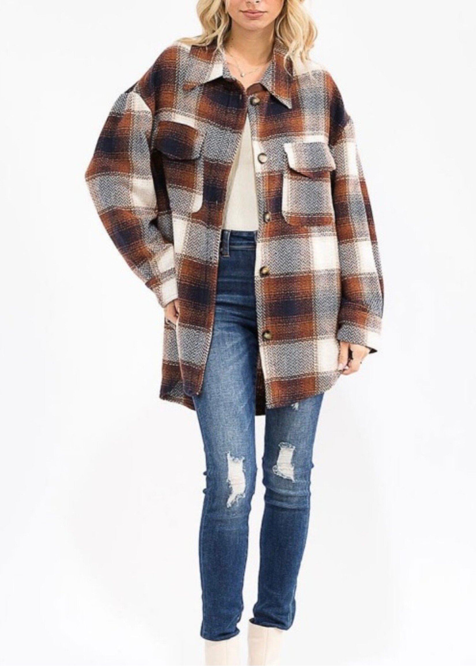 Chestnut Plaid Shacket