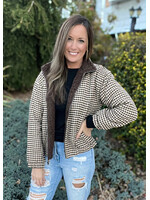 Britlyn Houndstooth Sherpa Jacket