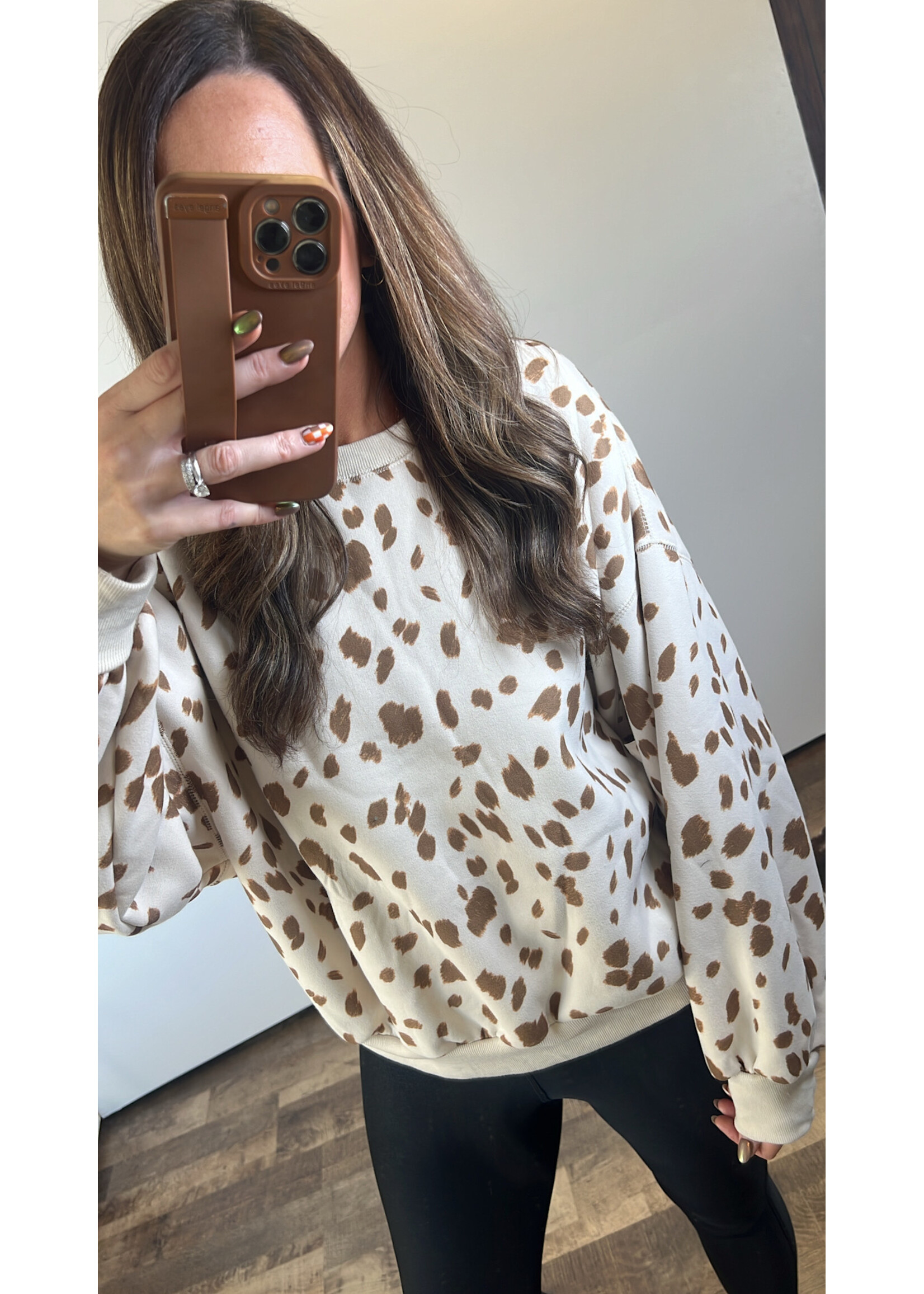Blaine Animal Print Crewneck