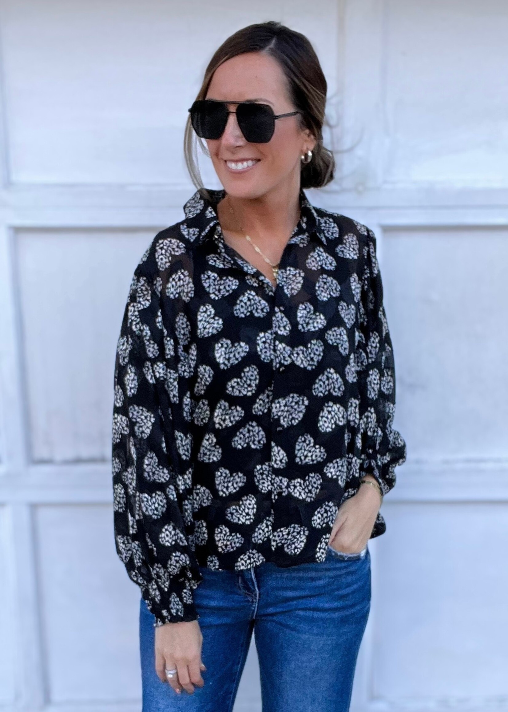 Felix Leopard Heart Print Top