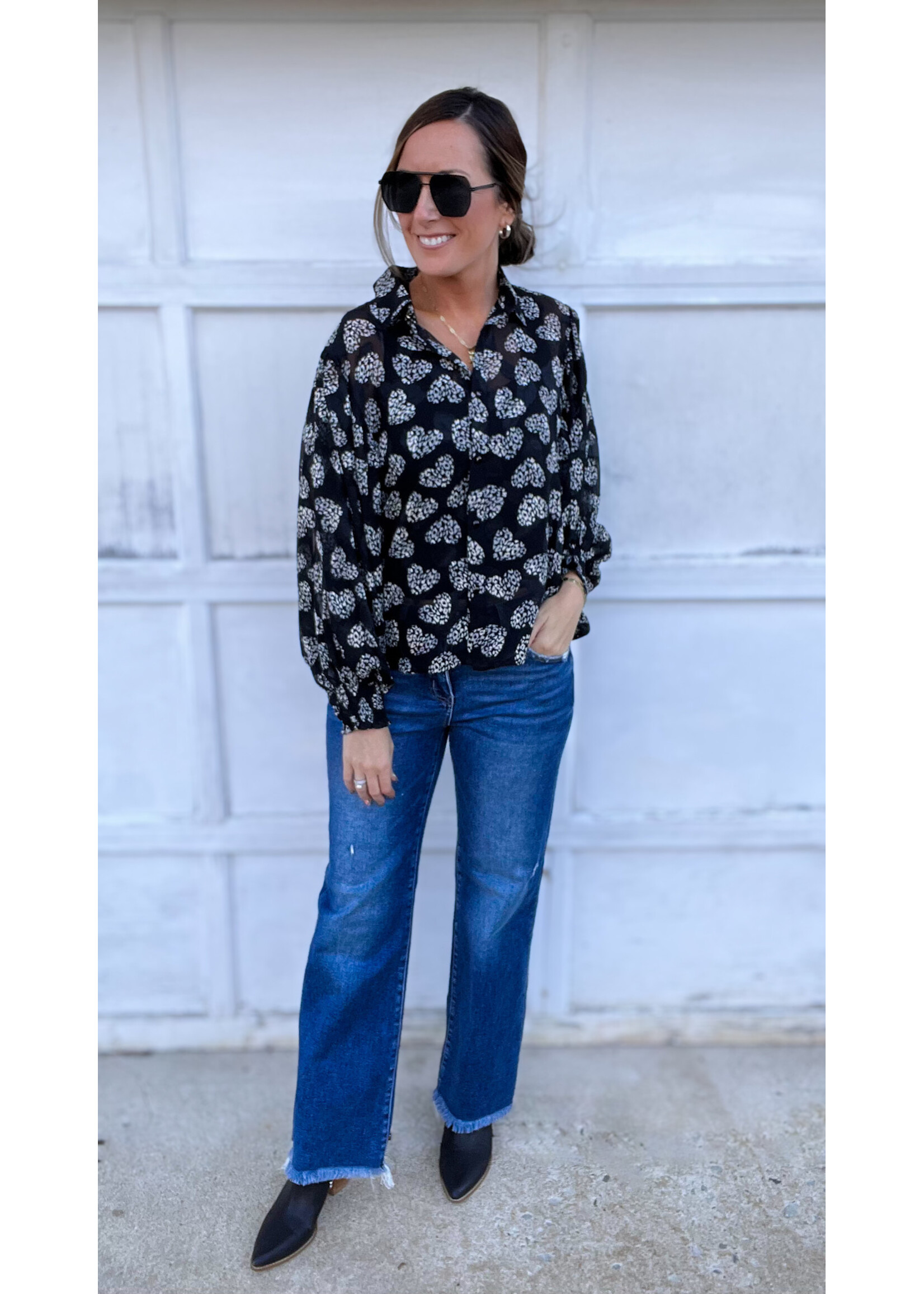 Felix Leopard Heart Print Top