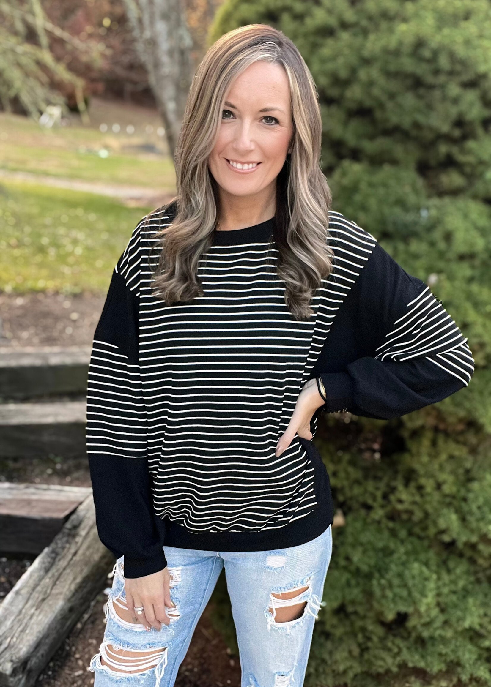 Abbie Contrast Striped Top