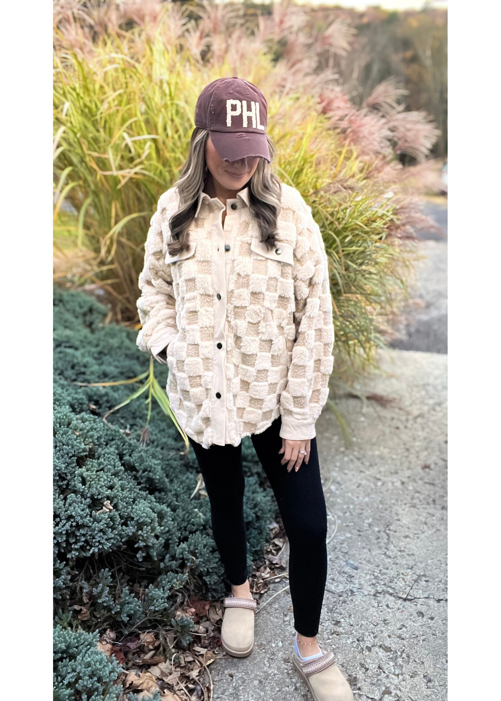 Cabin Fever Checkered Faux Shacket