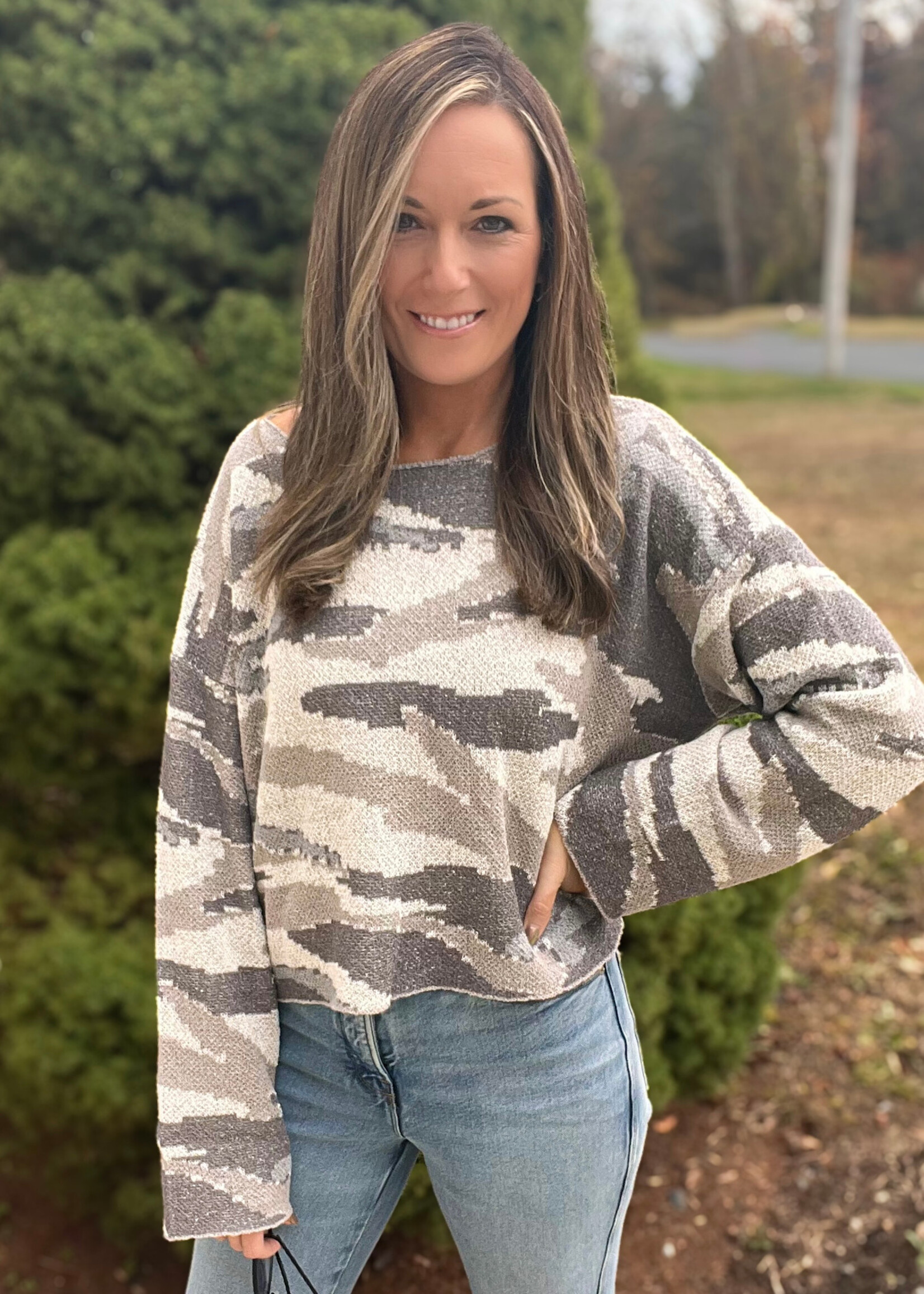 In Season Camo Sweater