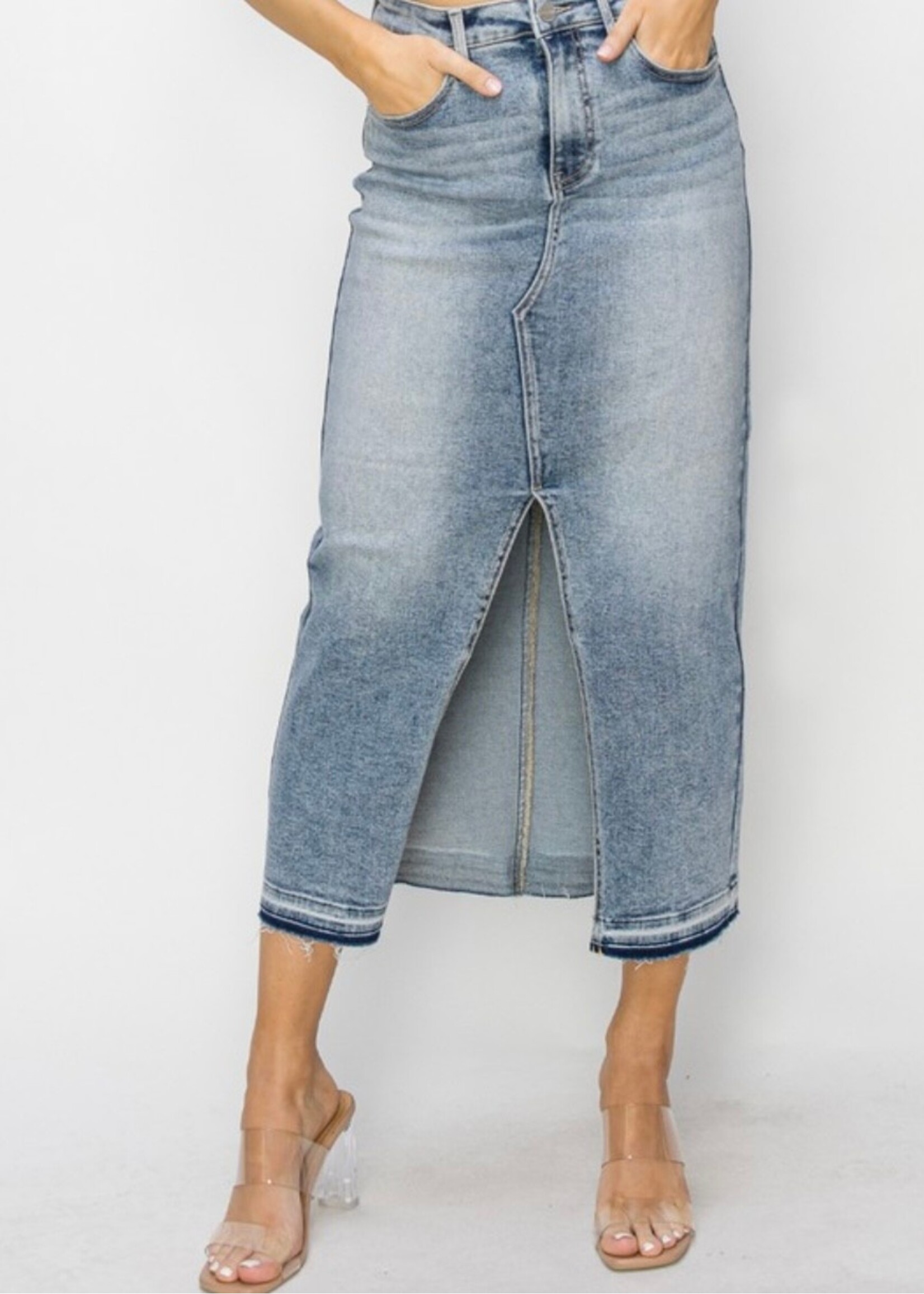 Addison High Rise Denim Skirt