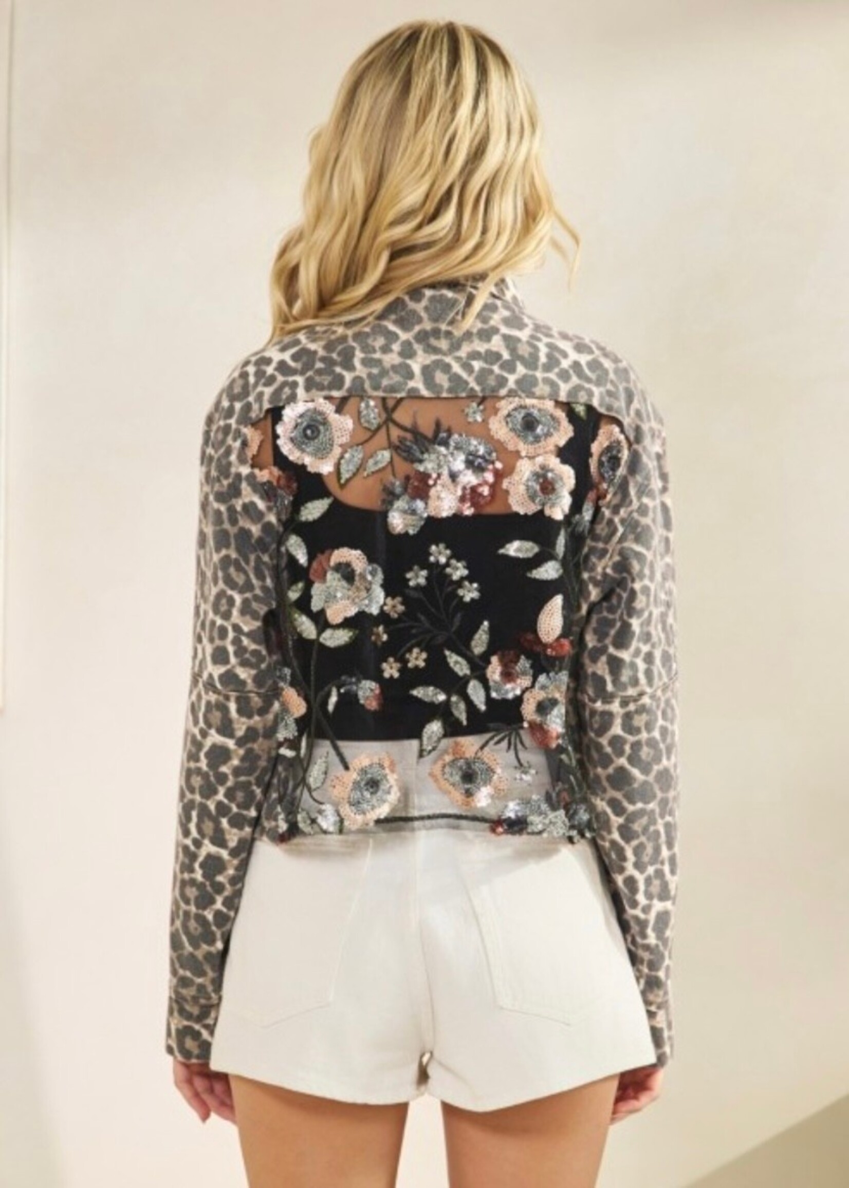 Party in the Back Leopard Denim Jacket