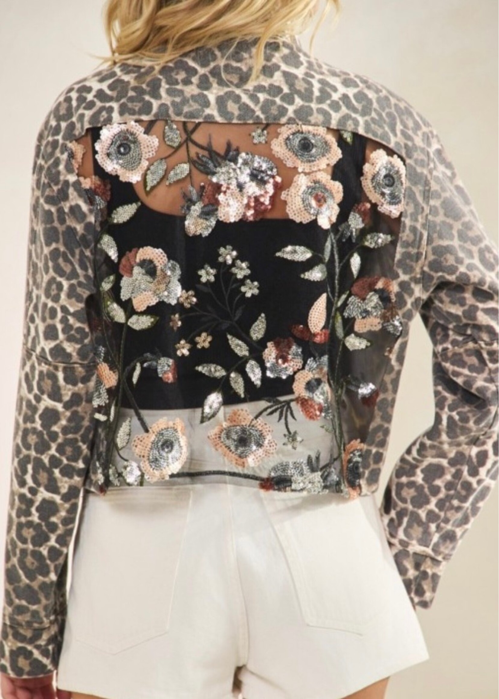 Party in the Back Leopard Denim Jacket