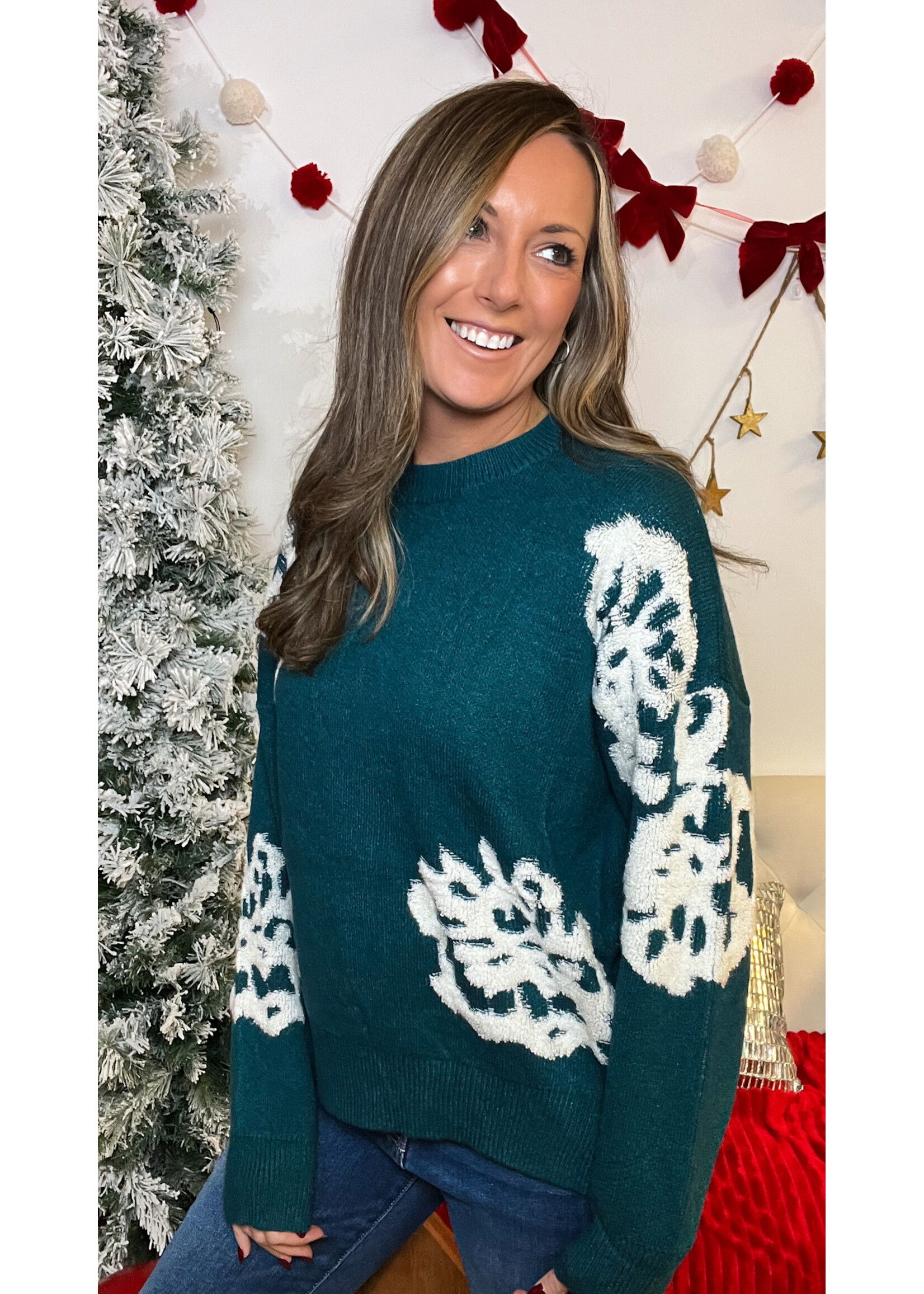 Winter Floral Sweater