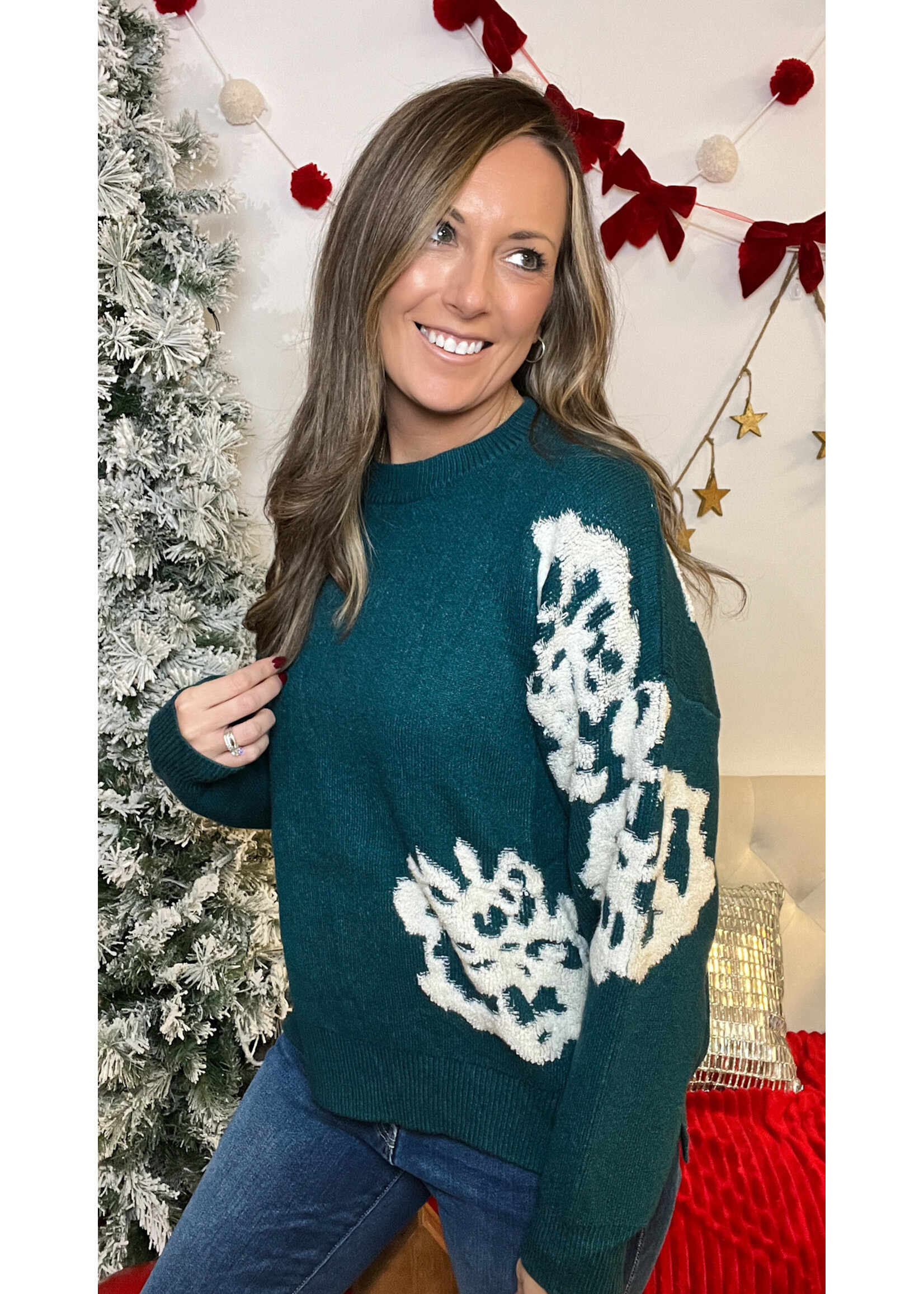 Winter Floral Sweater