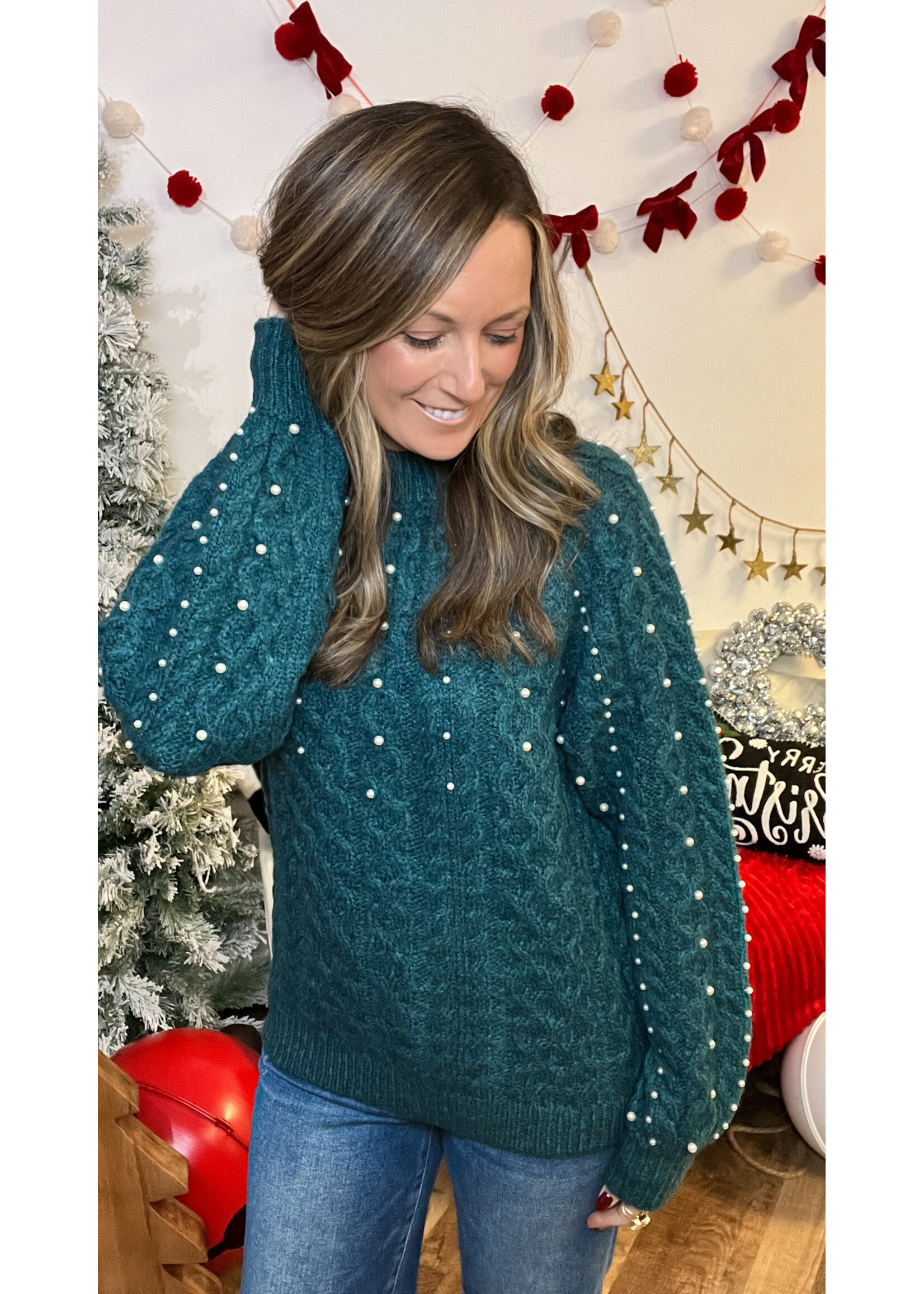 Time to Shine Pearl Detail Sweater