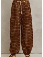 Maple Season Checkered Pliad Jogger Pants