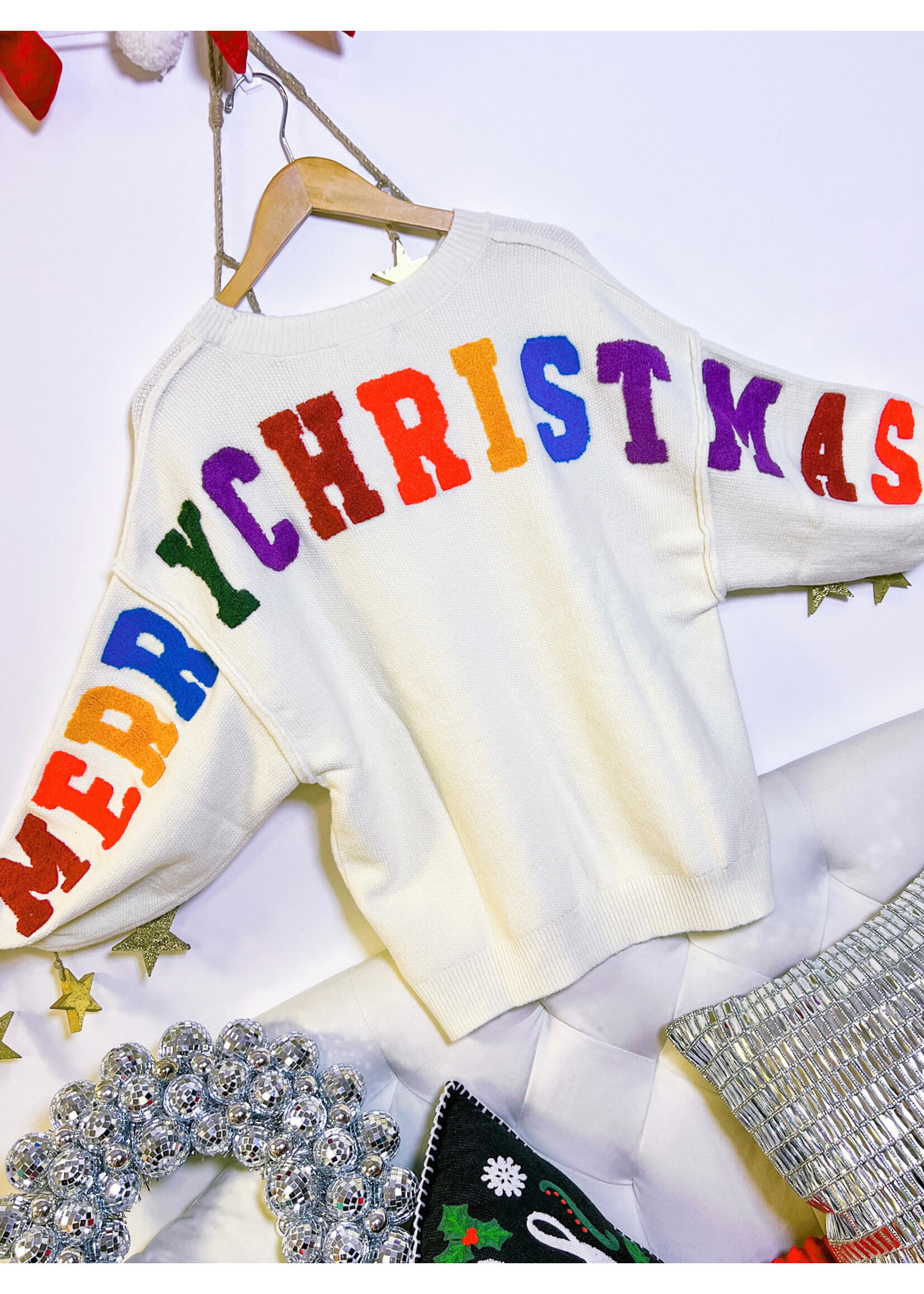 Merry Christmas Multi Color Sweater