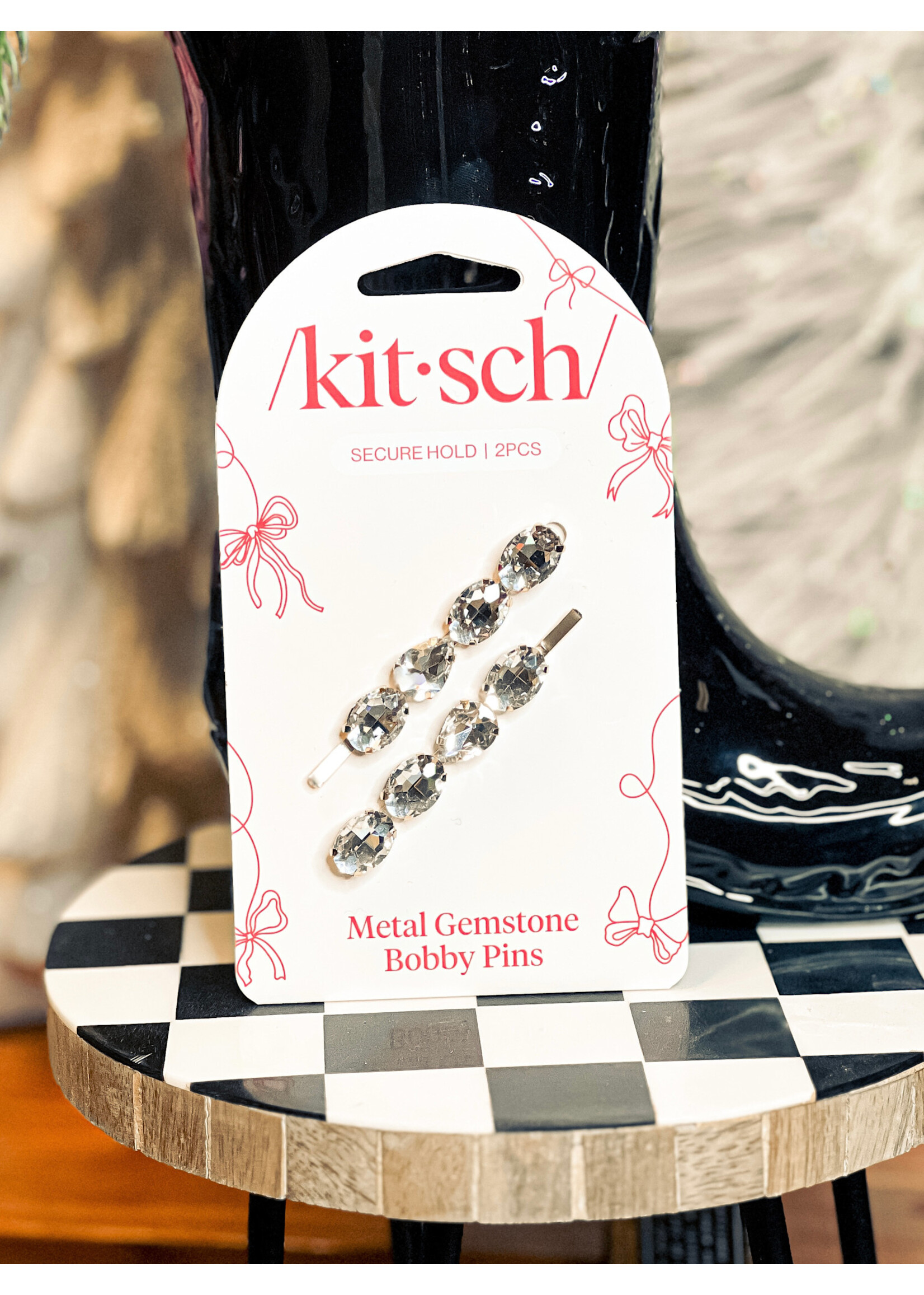 Kitsch Gemstone Bobby Pins