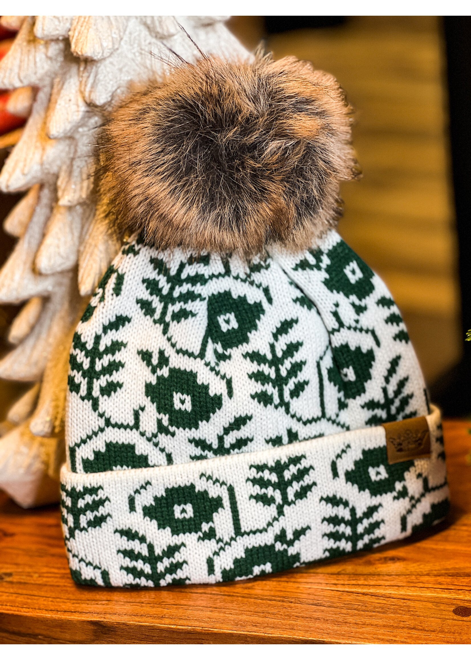 Floral Fleece Lined Beanie