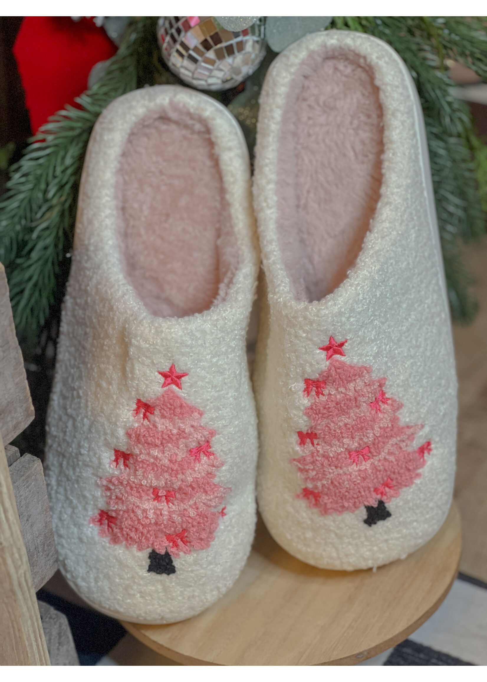 Pink Tree Slippers