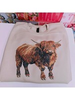 Bedazzled Highland Cow Crewneck