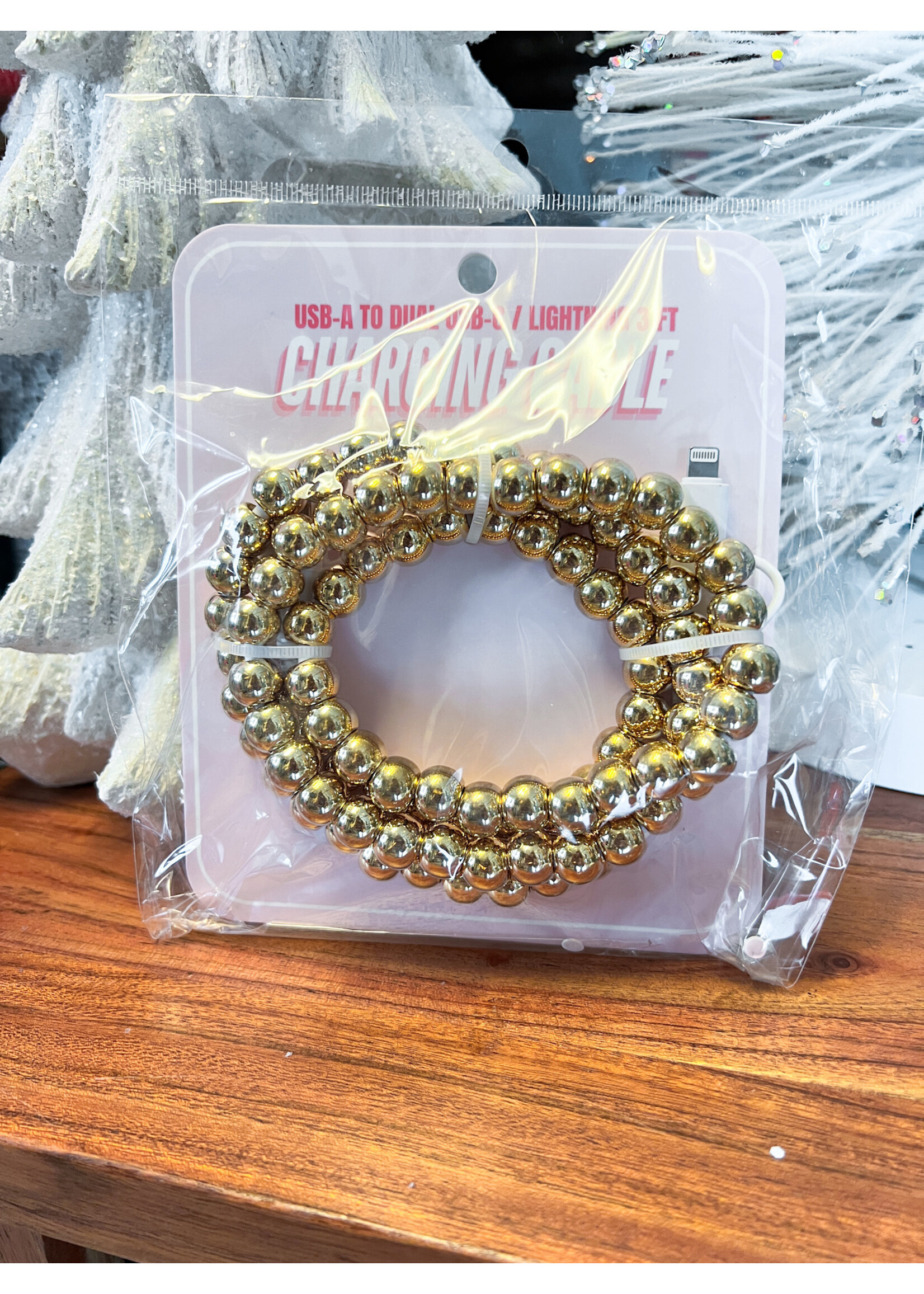 Beaded Dual USB Fast Charging Cable