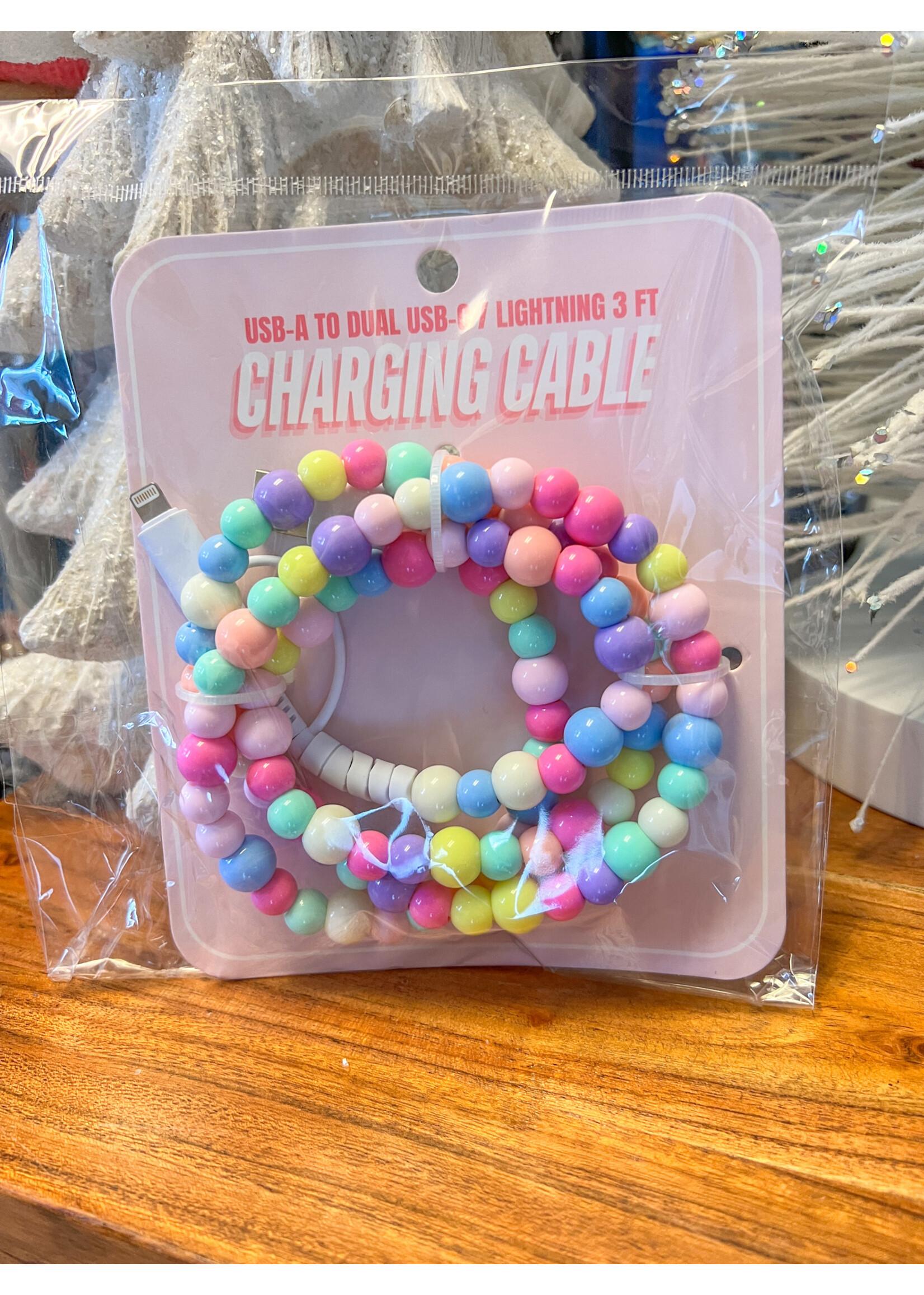 Beaded Dual USB Fast Charging Cable