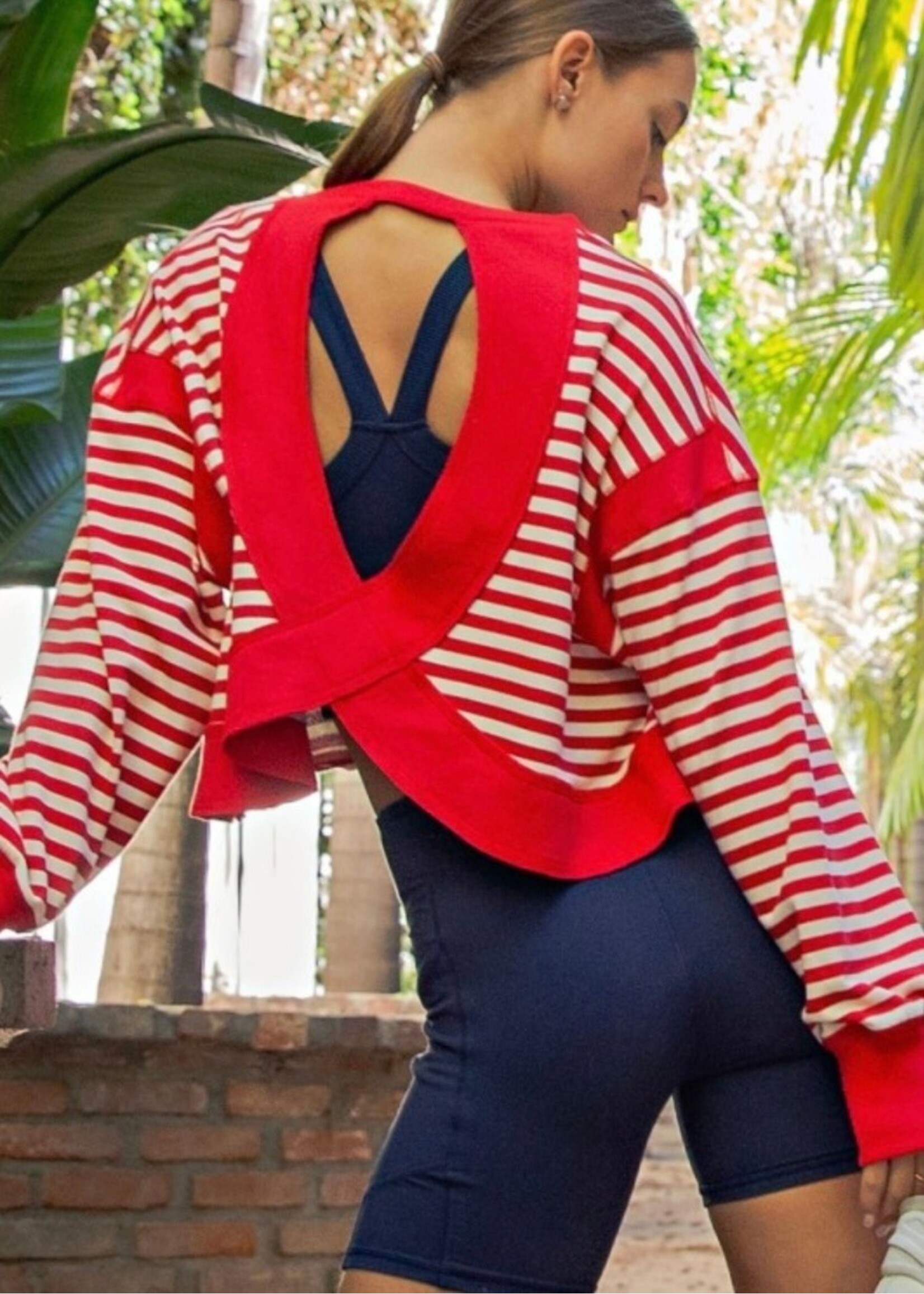 Oden Open Back Striped Top