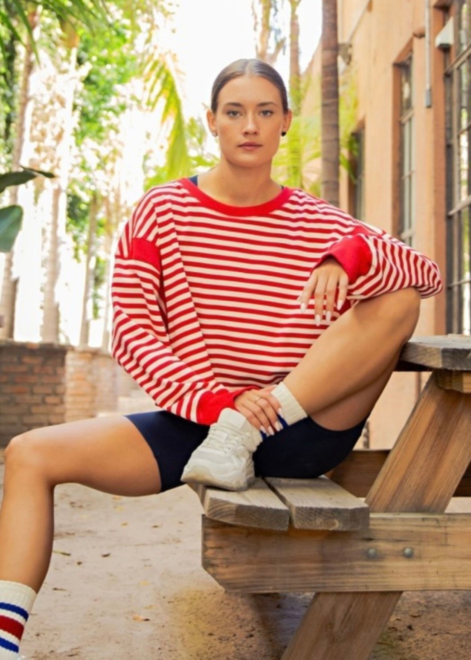 Oden Open Back Striped Top